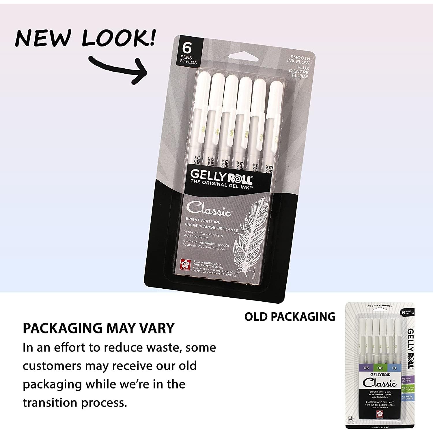 Bolígrafos de Gel Sakura Gelly Roll Tinta Blanca 6 Piezas