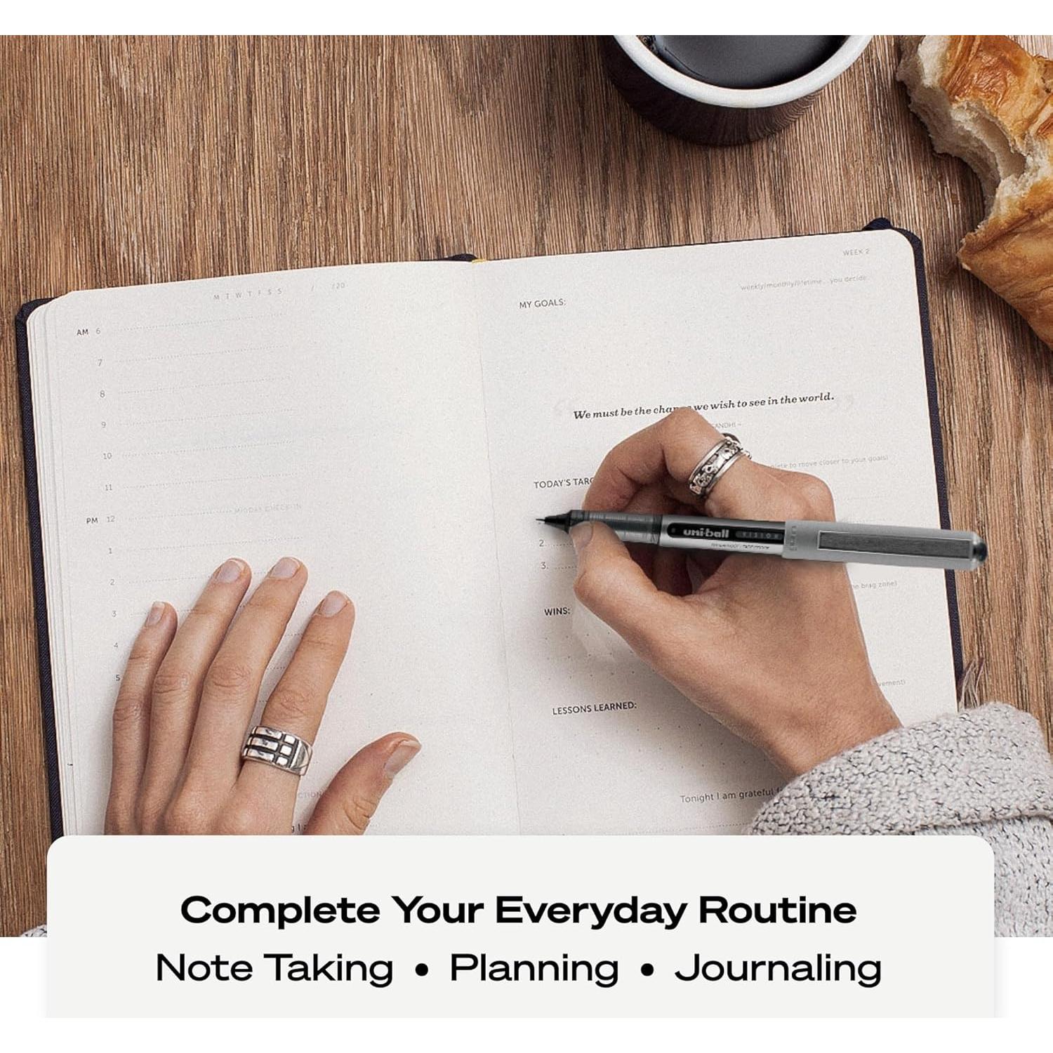 Bolígrafos uni-ball Vision Stick Roller Ball 0.7mm Tinta Negra - 4 Unidades