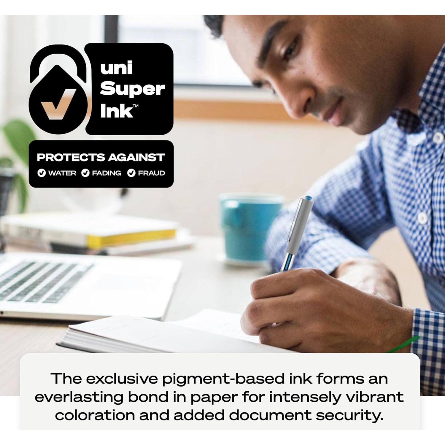 Bolígrafos uni-ball Vision Stick Roller Ball 0.7mm Tinta Negra - 4 Unidades