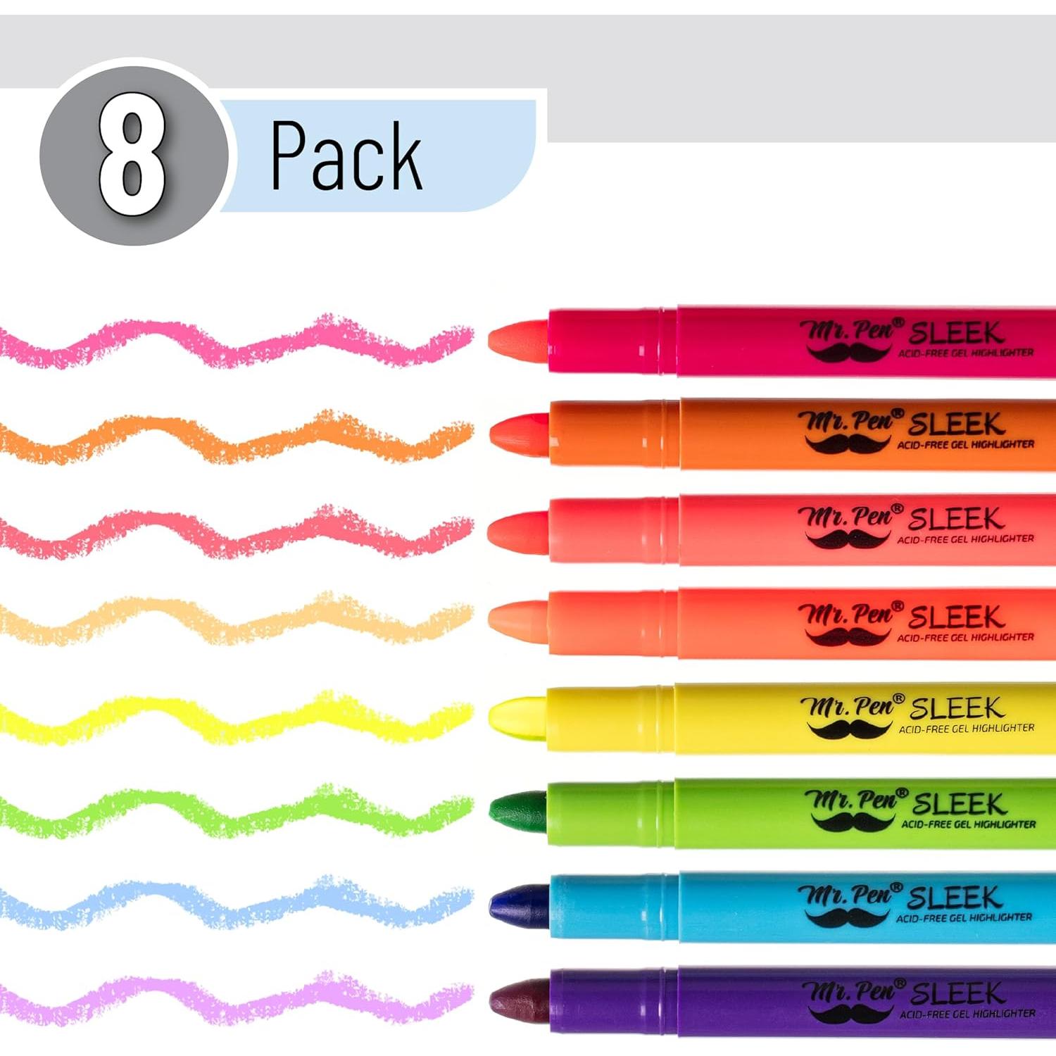 Marcadores de Gel Mr. Pen BH06, Paquete de 8 Colores Vibrantes