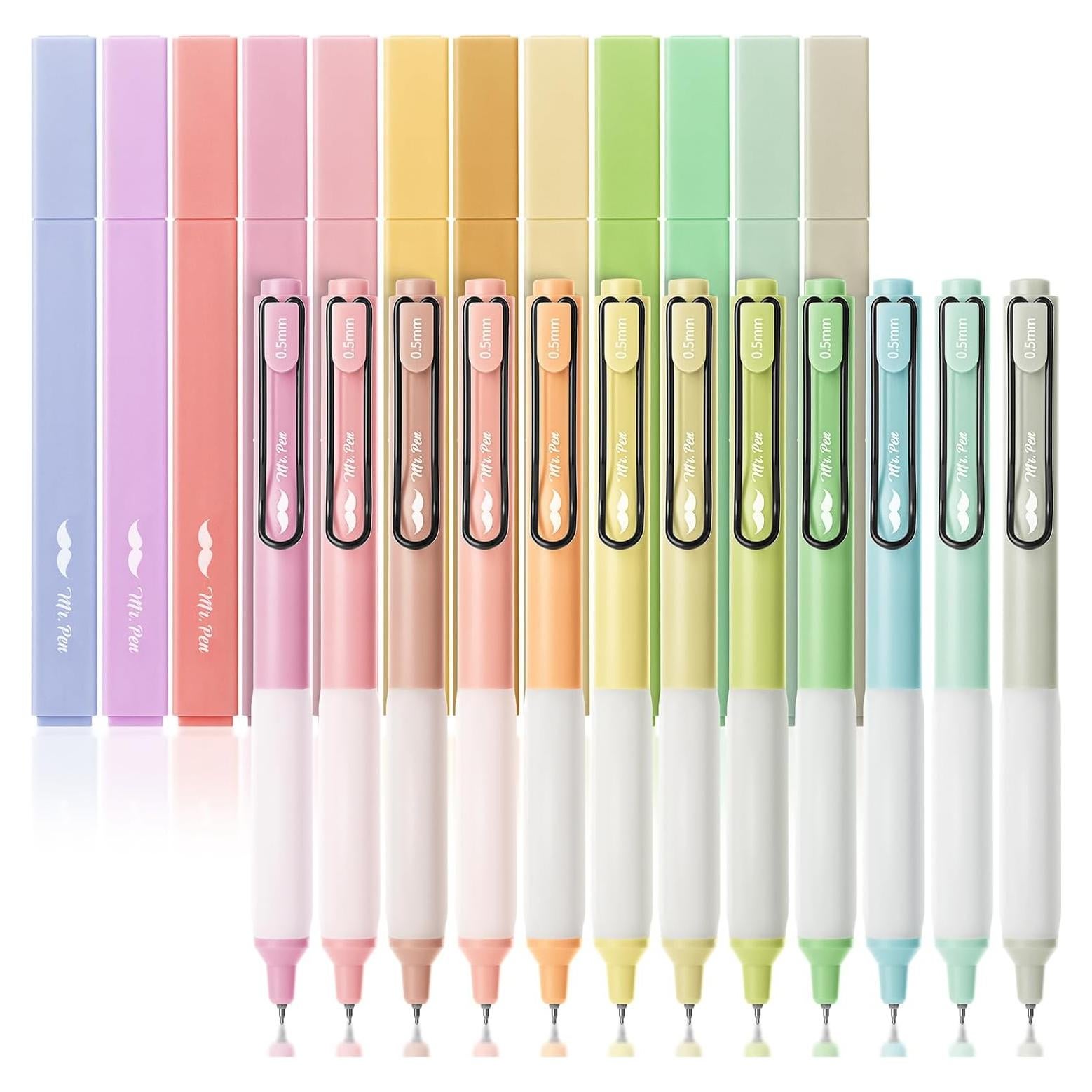 Resaltadores y Bolígrafos de Gel Mr. Pen, Paquete de 24, Colores Variados