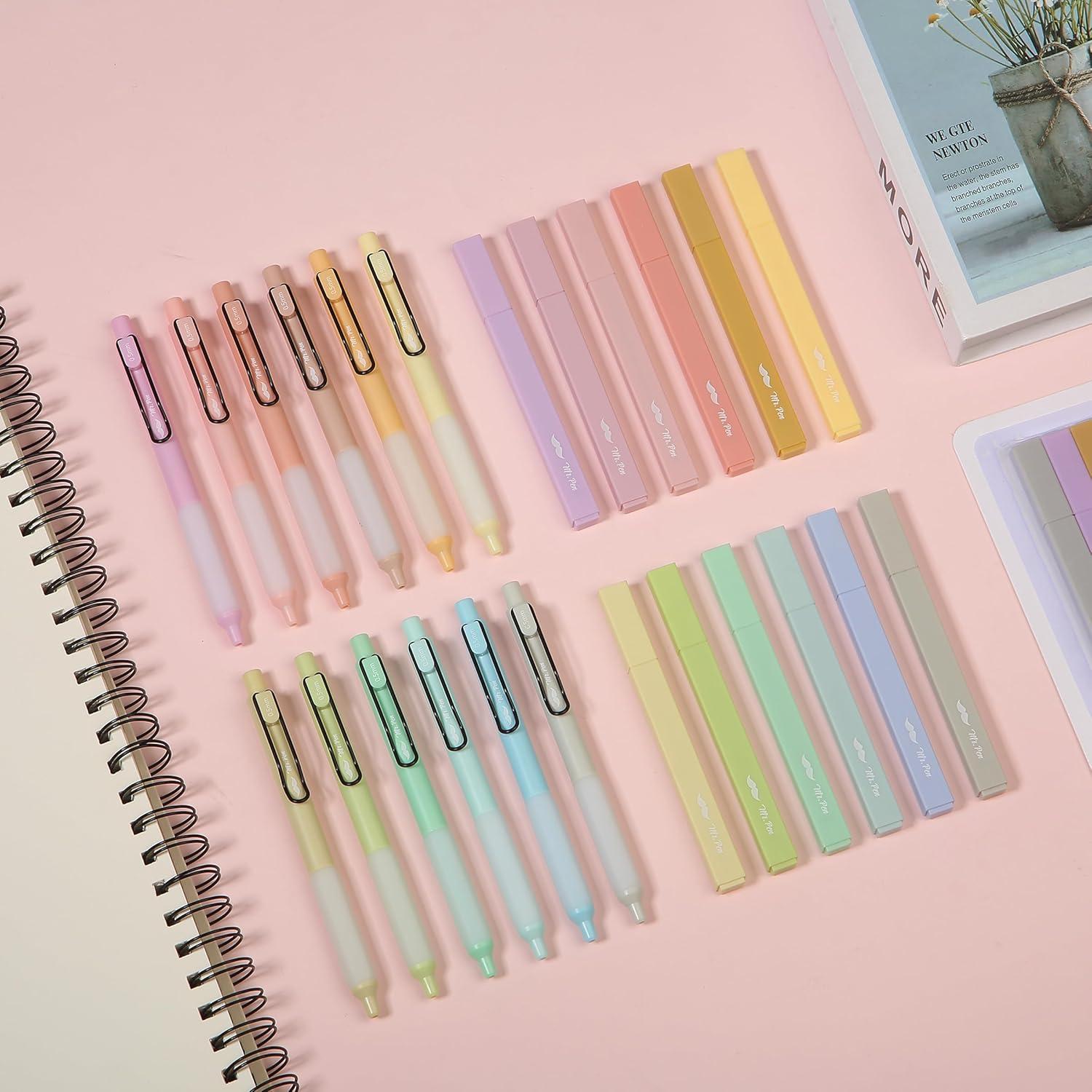 Resaltadores y Bolígrafos de Gel Mr. Pen, Paquete de 24, Colores Variados