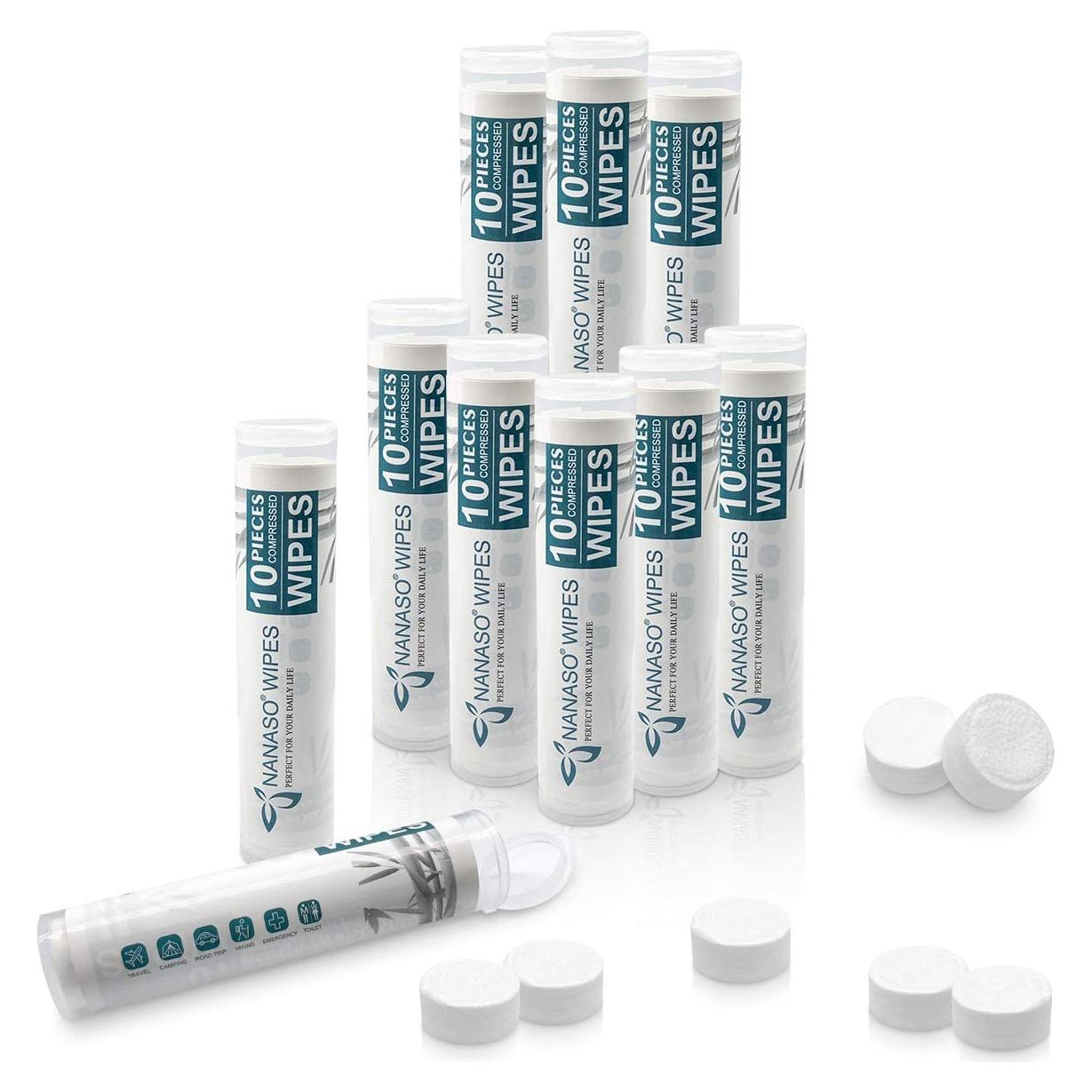 Toallitas Comprimidas de Algodón NANASO - Paquete de 100