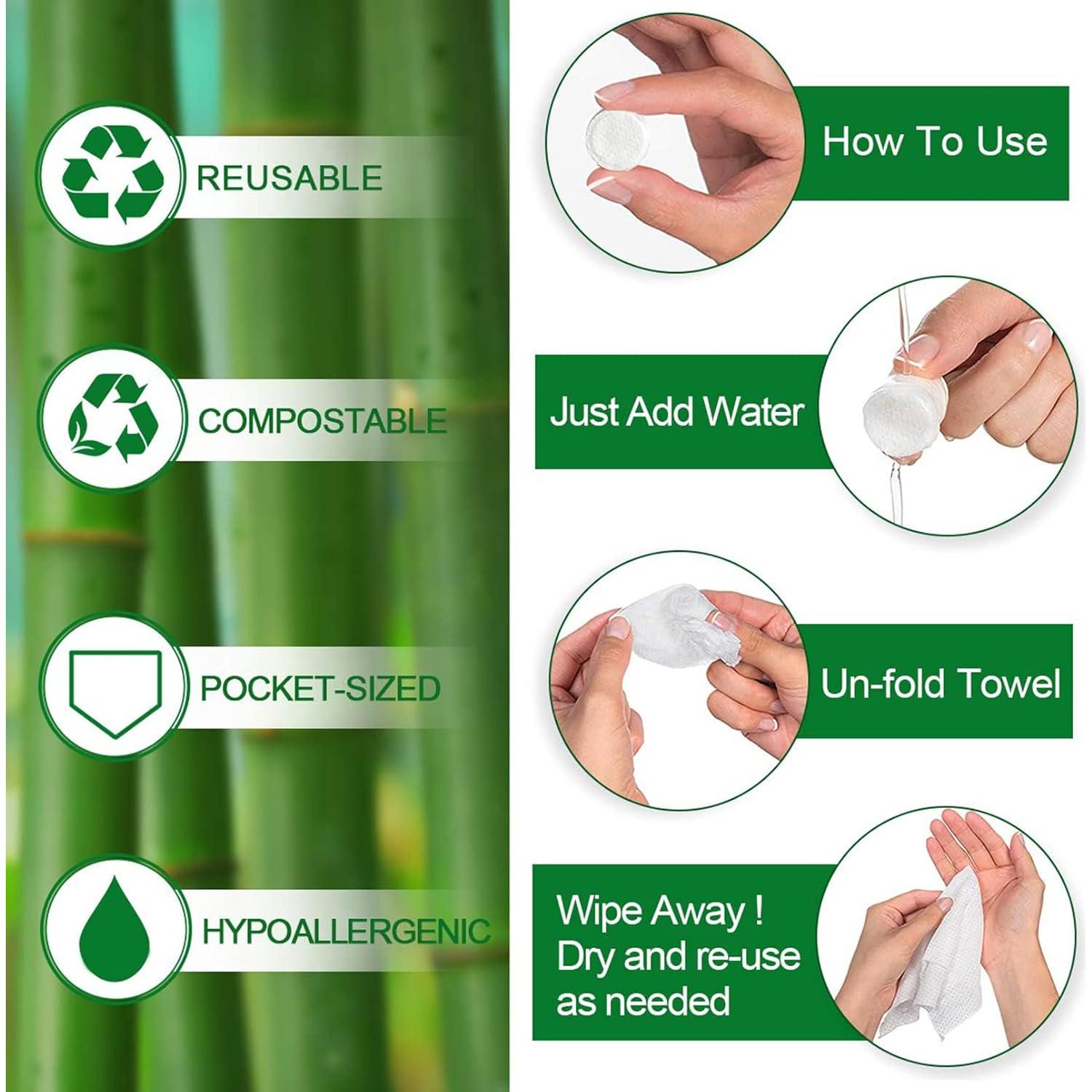 Toallitas Comprimidas de Algodón NANASO - Paquete de 100