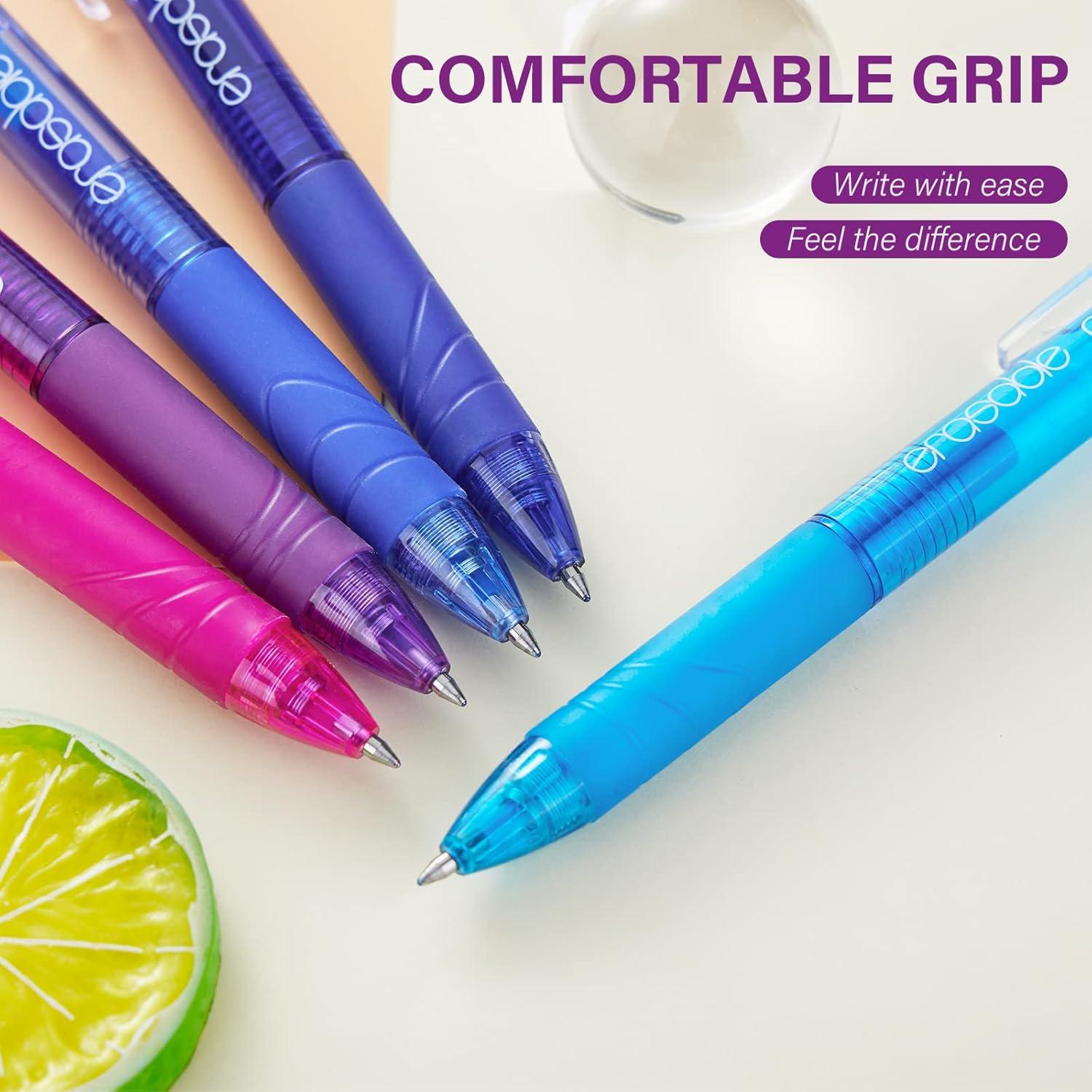 Bolígrafos de Gel Borrables ParKoo 0.7mm, Paquete de 10 Colores