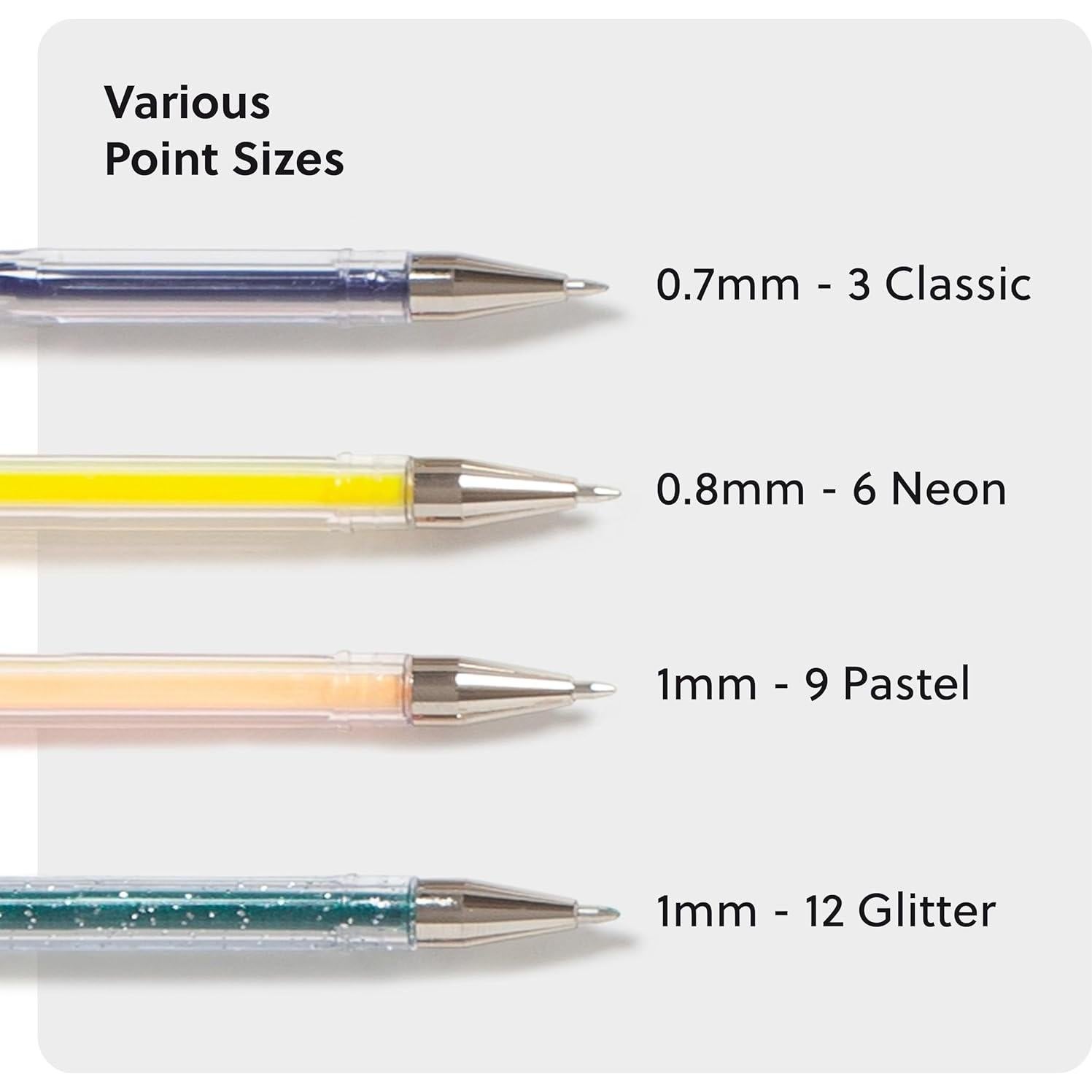 Set de 30 Bolígrafos de Gel Metálicos U Brands - Colores Asortidos