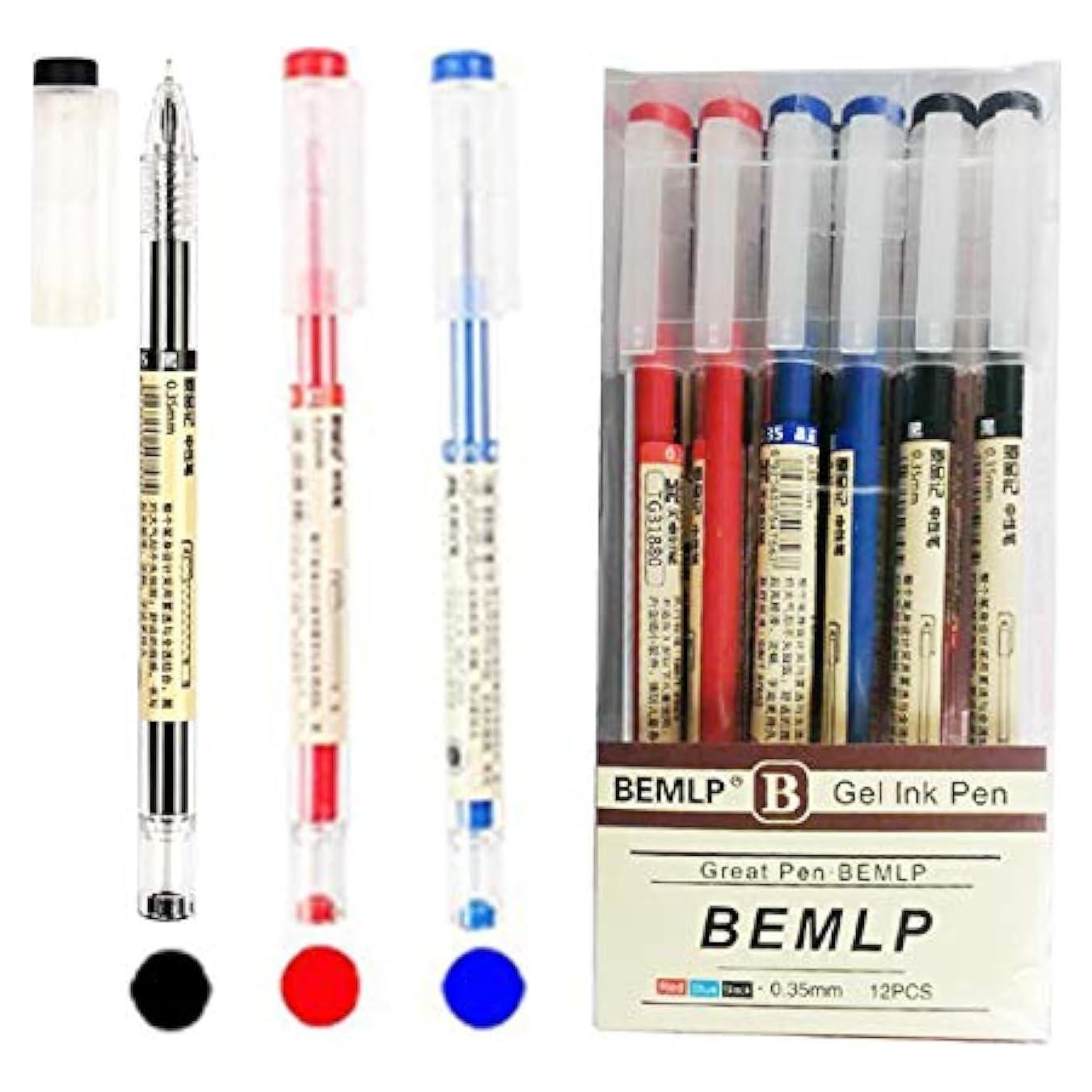 Bolígrafo de Gel Extra Fino BEMLP 0.35mm 12 Unidades