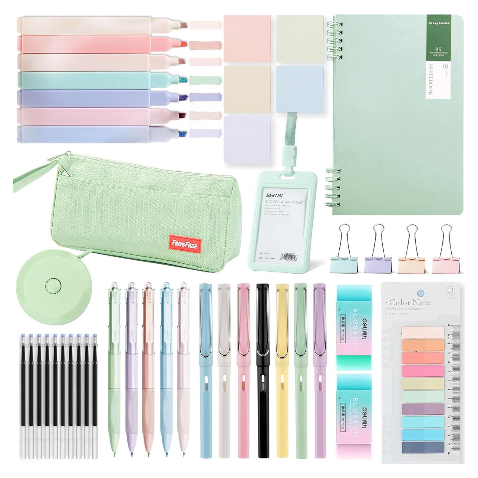 Juego de Suministros Escolares 45PCS RHUIOKJLDF Color Morandi