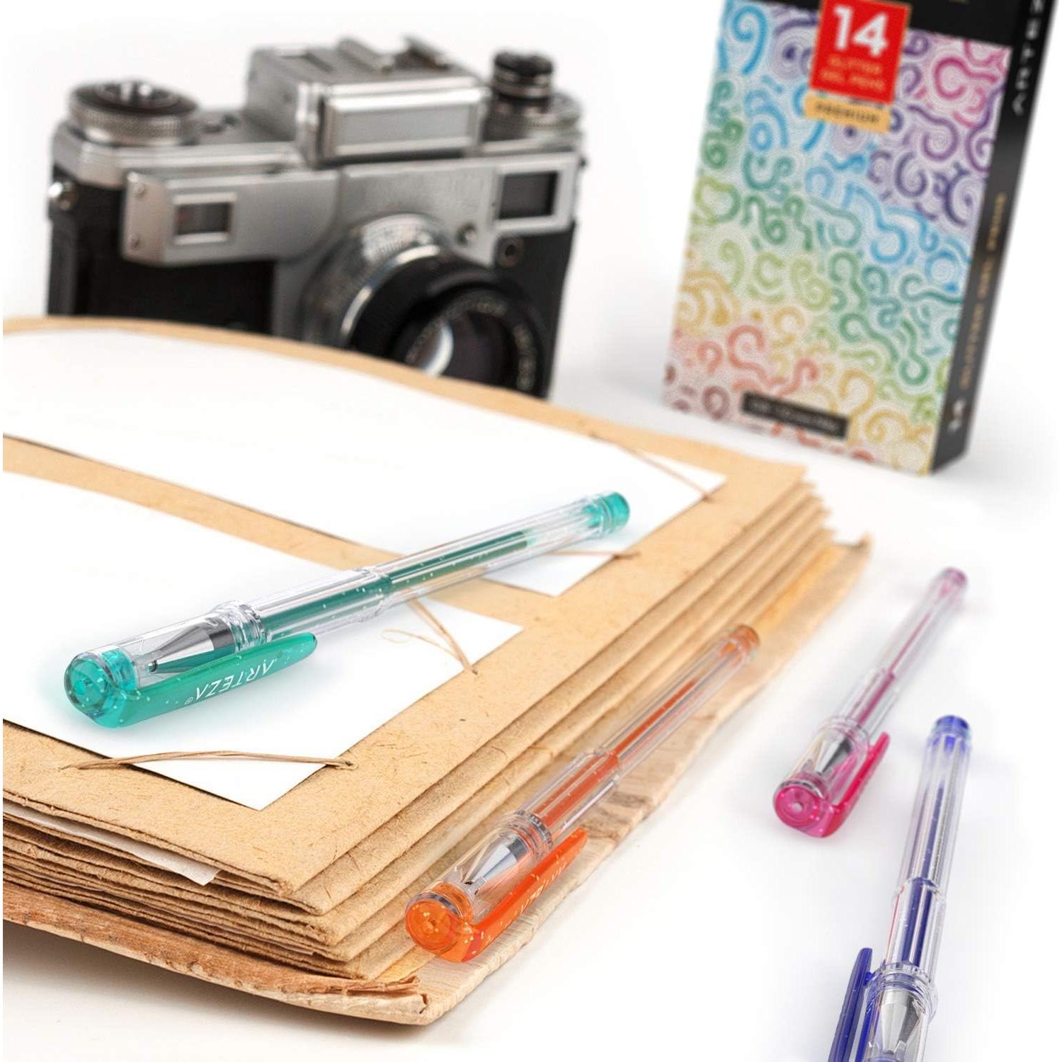 Set de 14 Bolígrafos de Gel Brillante ARTEZA - Punta 0.8-1.0 mm