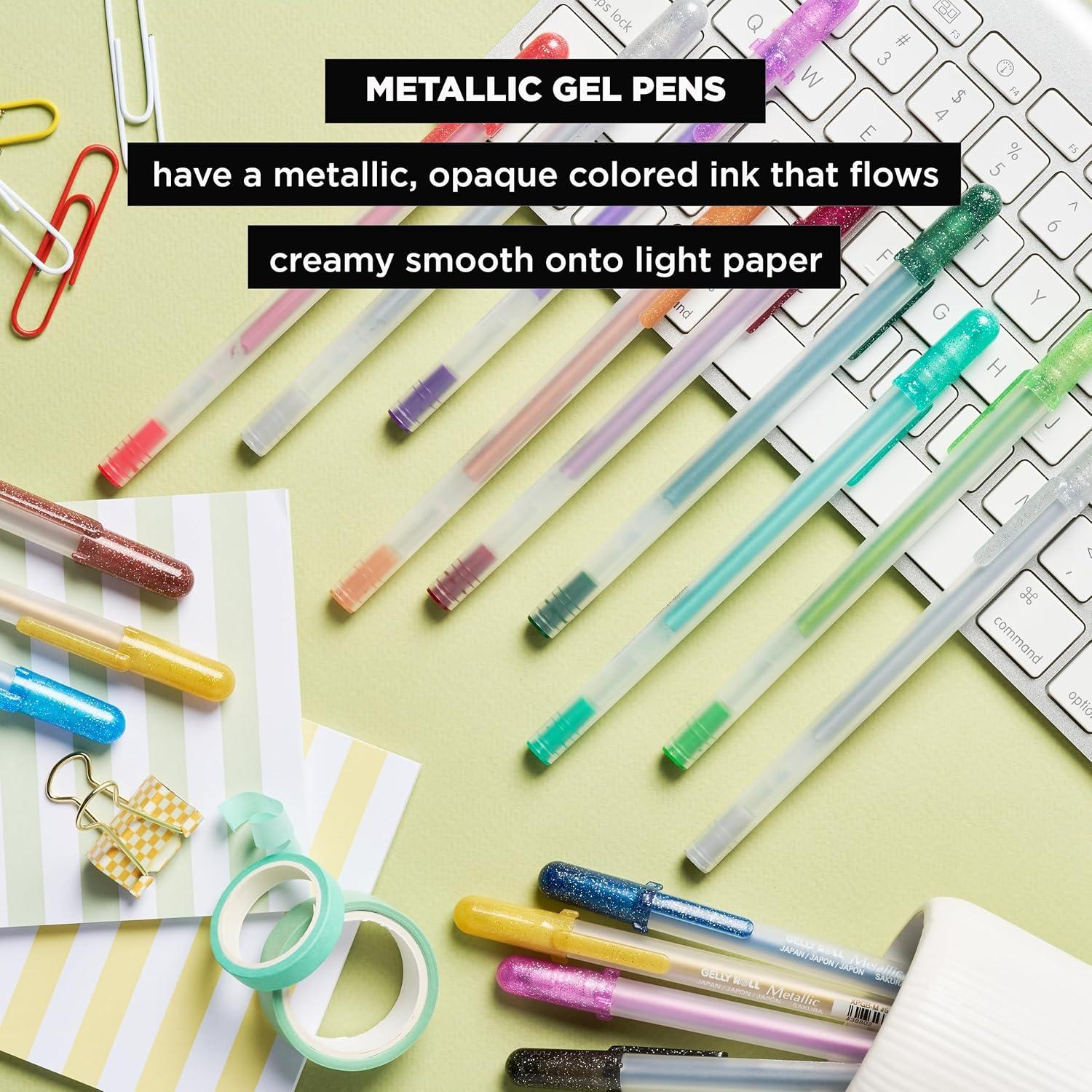 Bolígrafos de Gel Metálicos SAKURA Gelly Roll - 10 Piezas