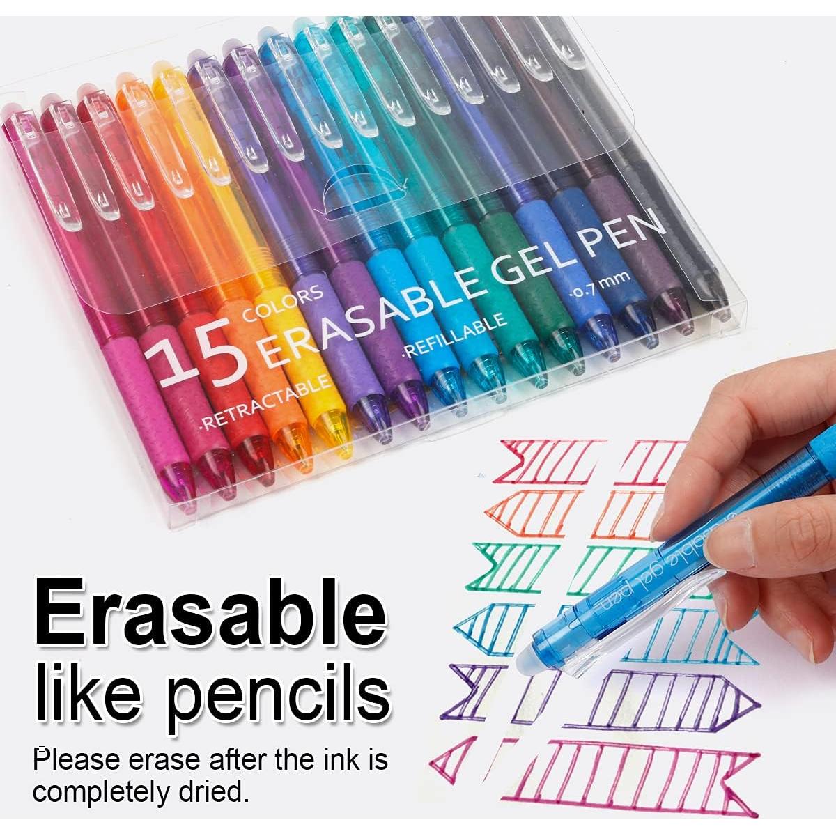 Bolígrafos Gel Borrables Vanstek 15 Colores Punta Fina 0.7mm