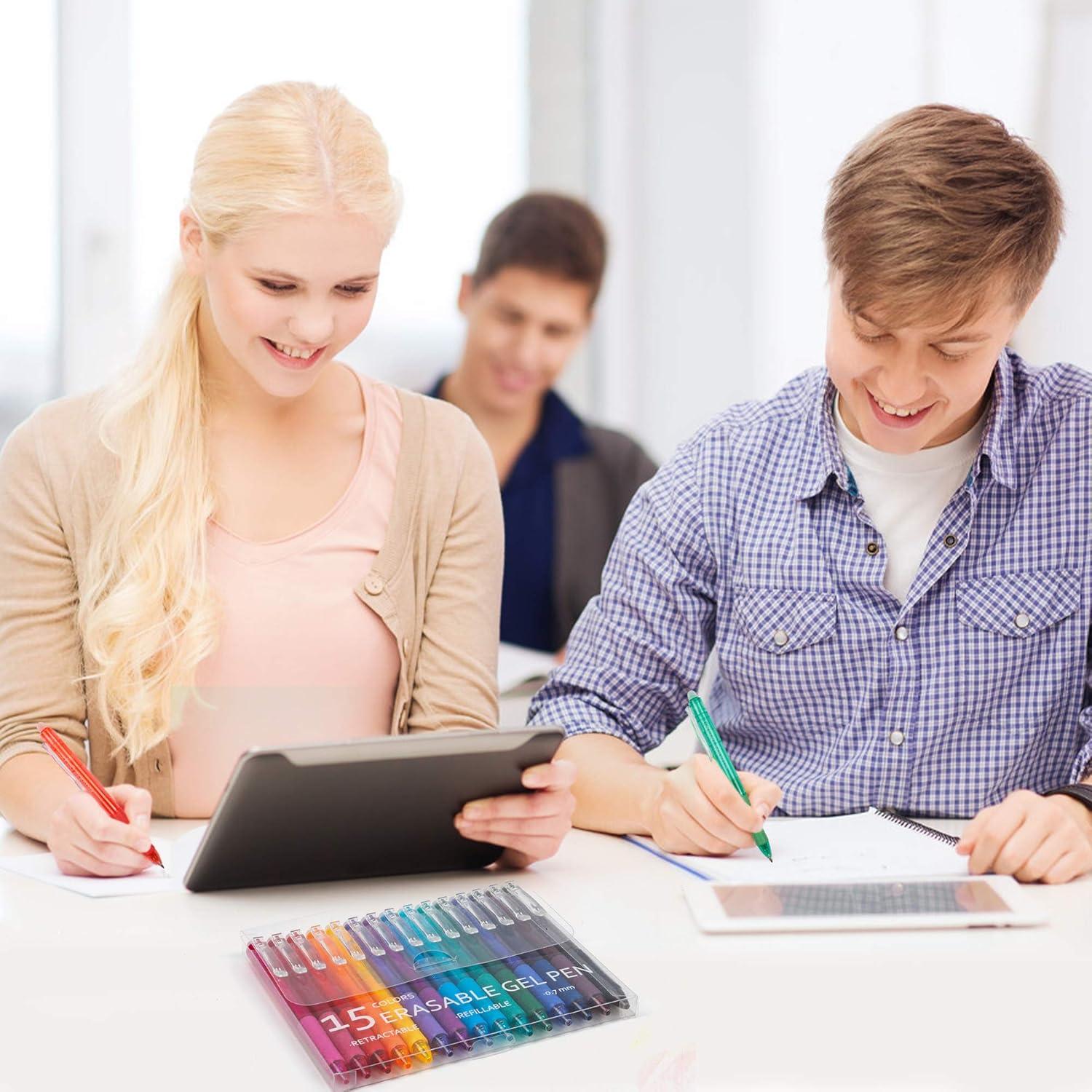 Bolígrafos Gel Borrables Vanstek 15 Colores Punta Fina 0.7mm