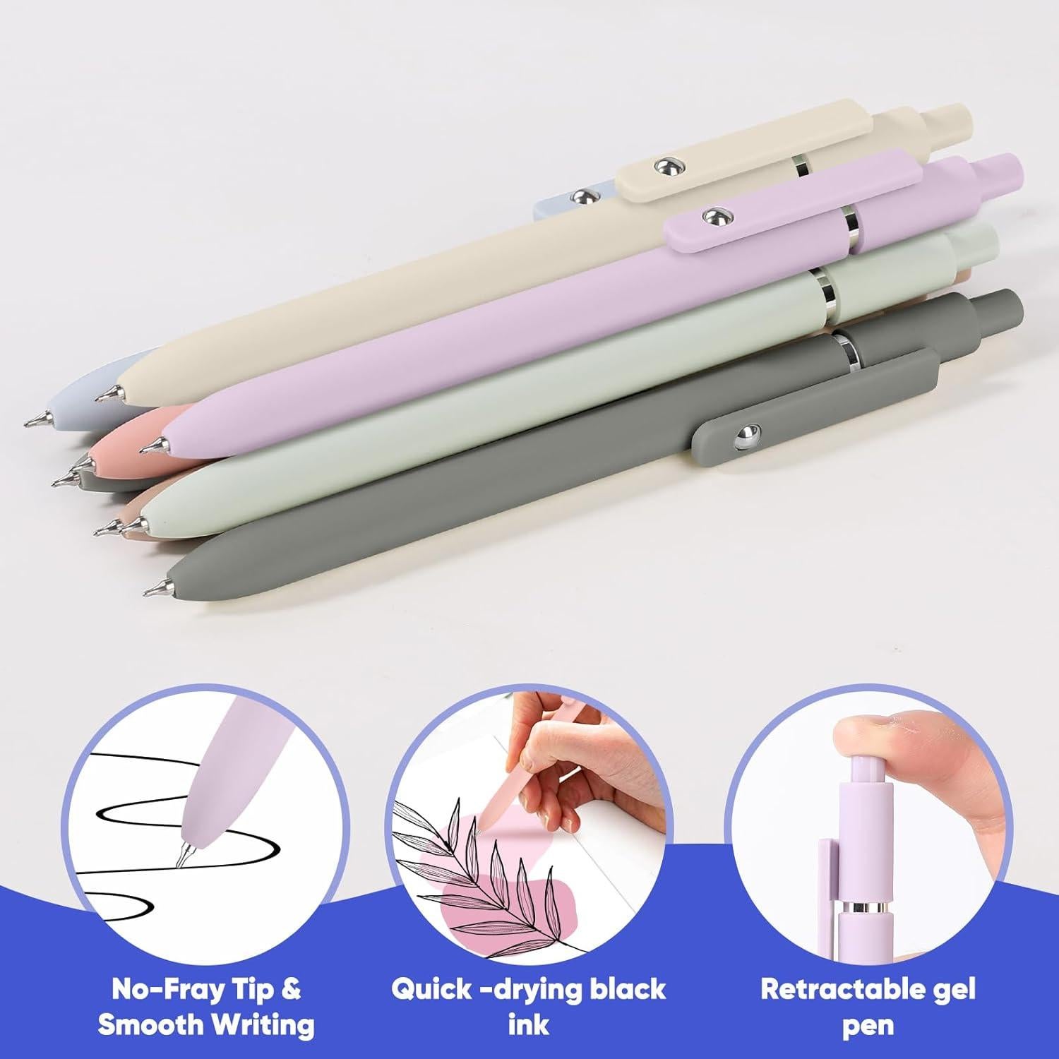 Bolígrafos de Gel Vanhench 7 Pcs 0.5mm Tinta Negra Suave