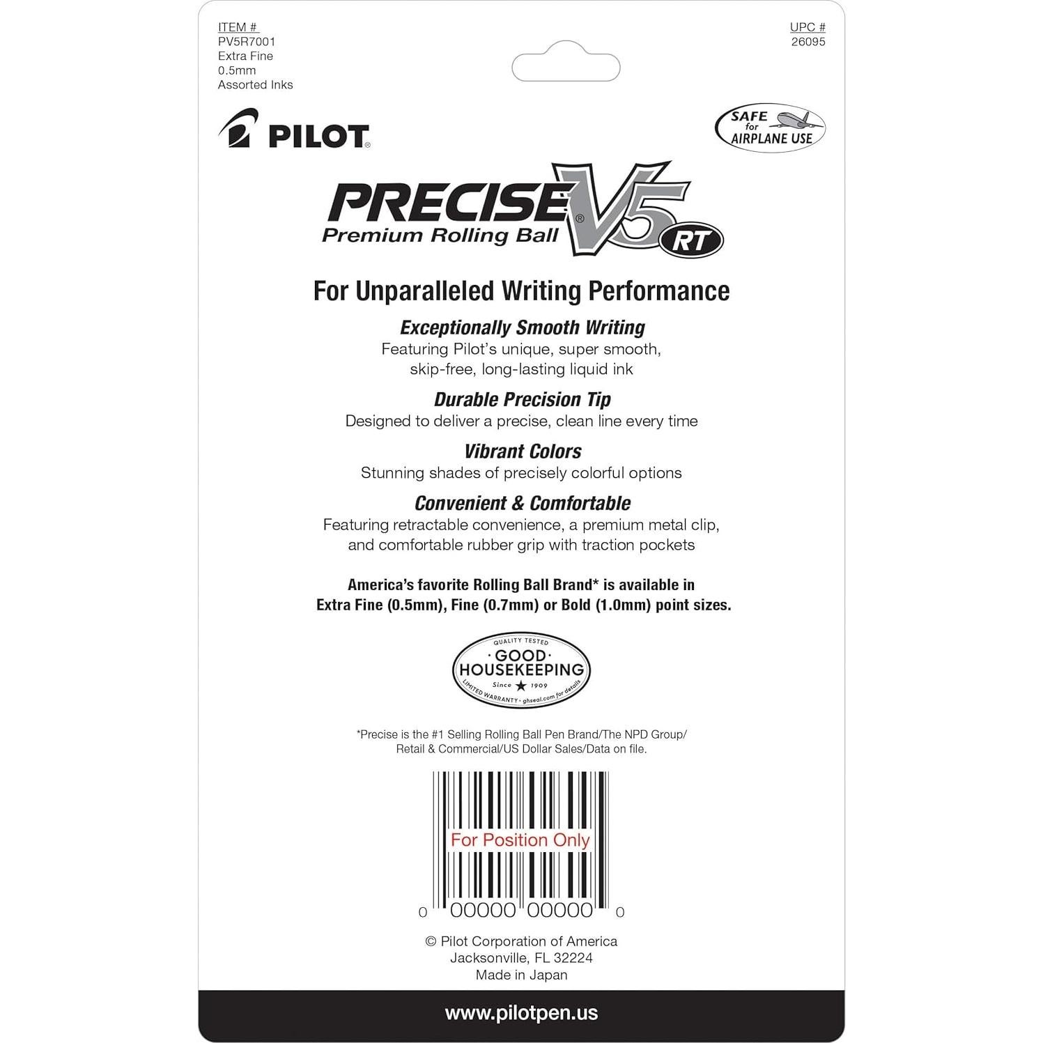 Bolígrafos Pilot Preciso V5 RT Recargables 0.5mm Colores Asortidos