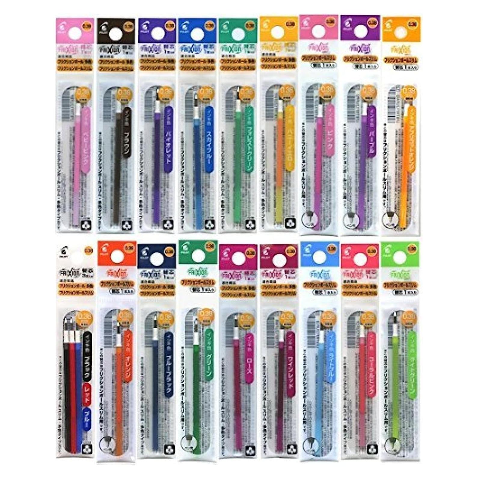 Recargas de bolígrafo gel Pilot FriXion Ball Slim 0.38mm 20 colores