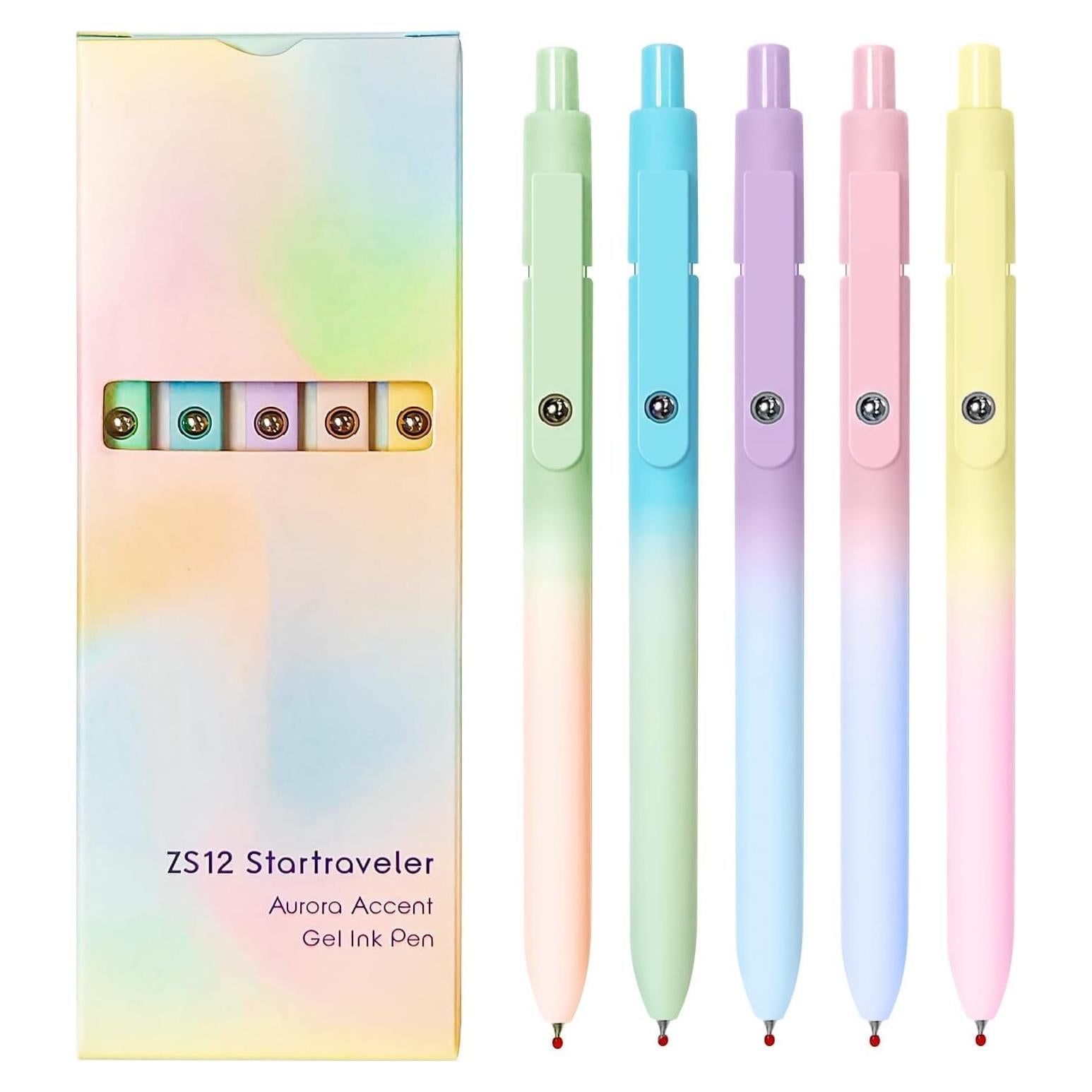 5 Bolígrafos de Gel Retráctiles Gexinsely Tinta Negra 0.7mm