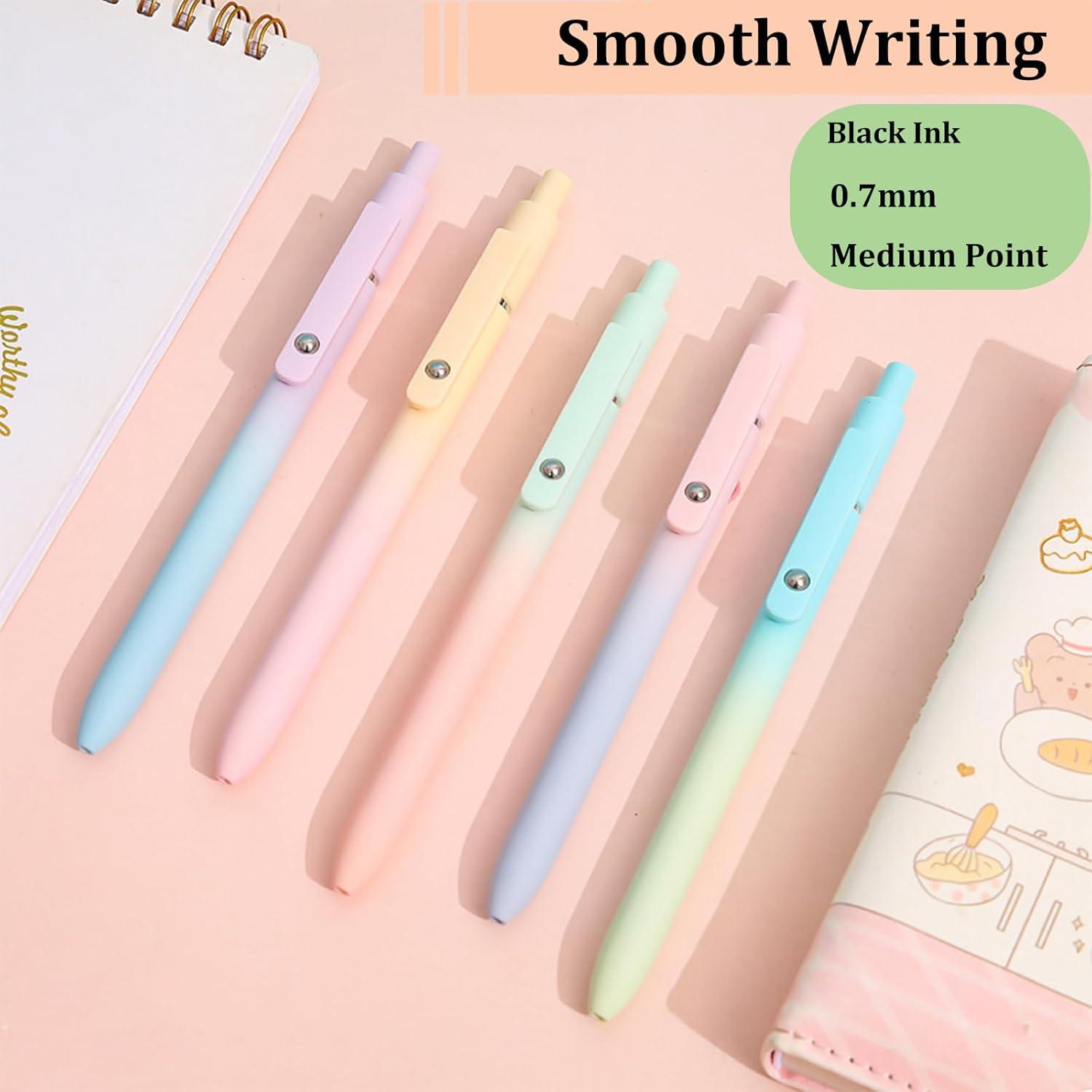 5 Bolígrafos de Gel Retráctiles Gexinsely Tinta Negra 0.7mm