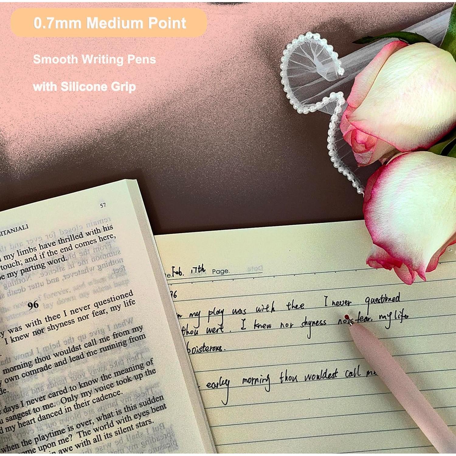 5 Bolígrafos de Gel Retráctiles Gexinsely Tinta Negra 0.7mm