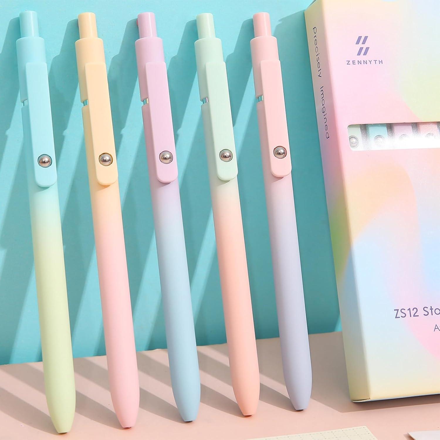 5 Bolígrafos de Gel Retráctiles Gexinsely Tinta Negra 0.7mm