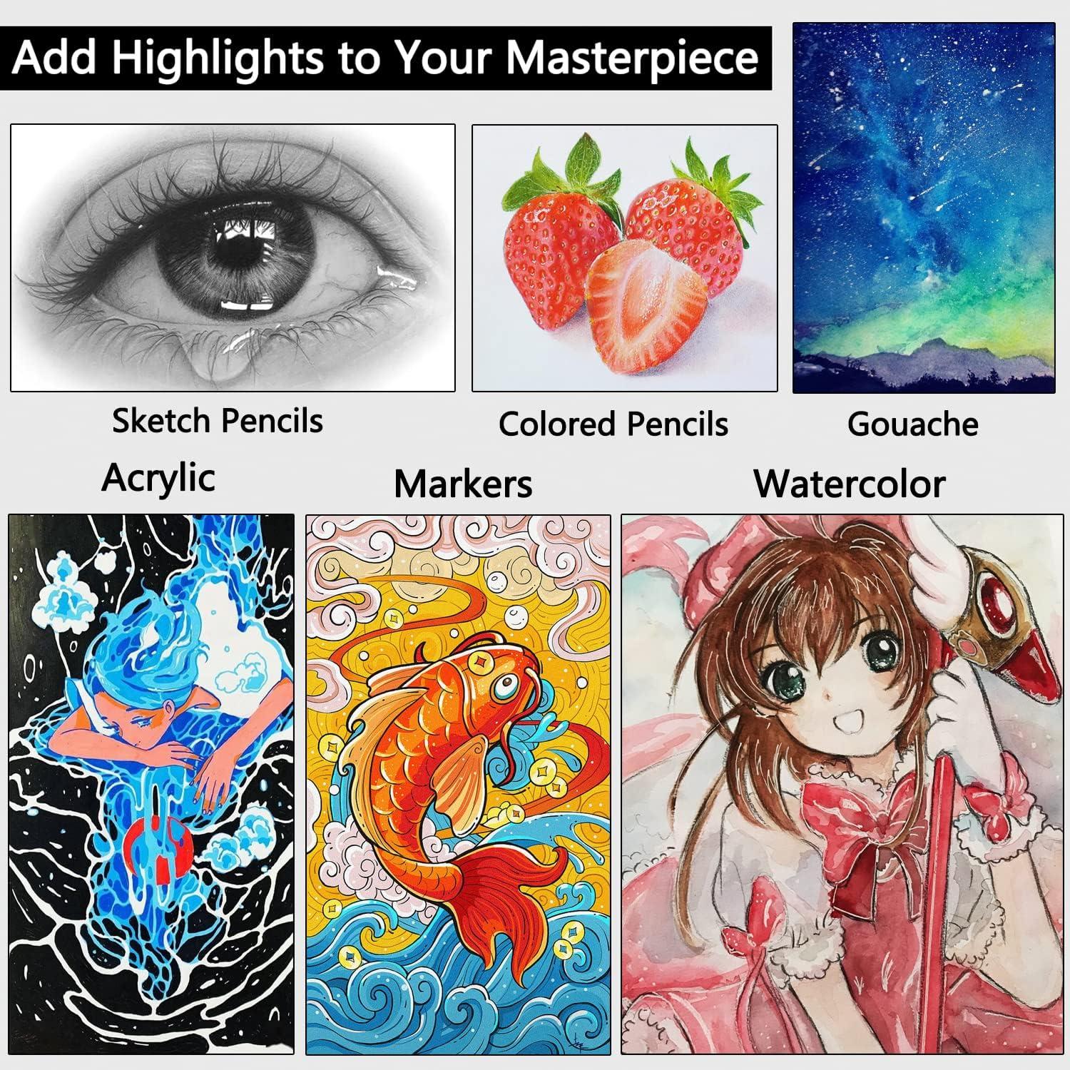 Bolígrafos de Gel Blancos MARTCOLOR - Paquete de 3, Punta Fina 1mm