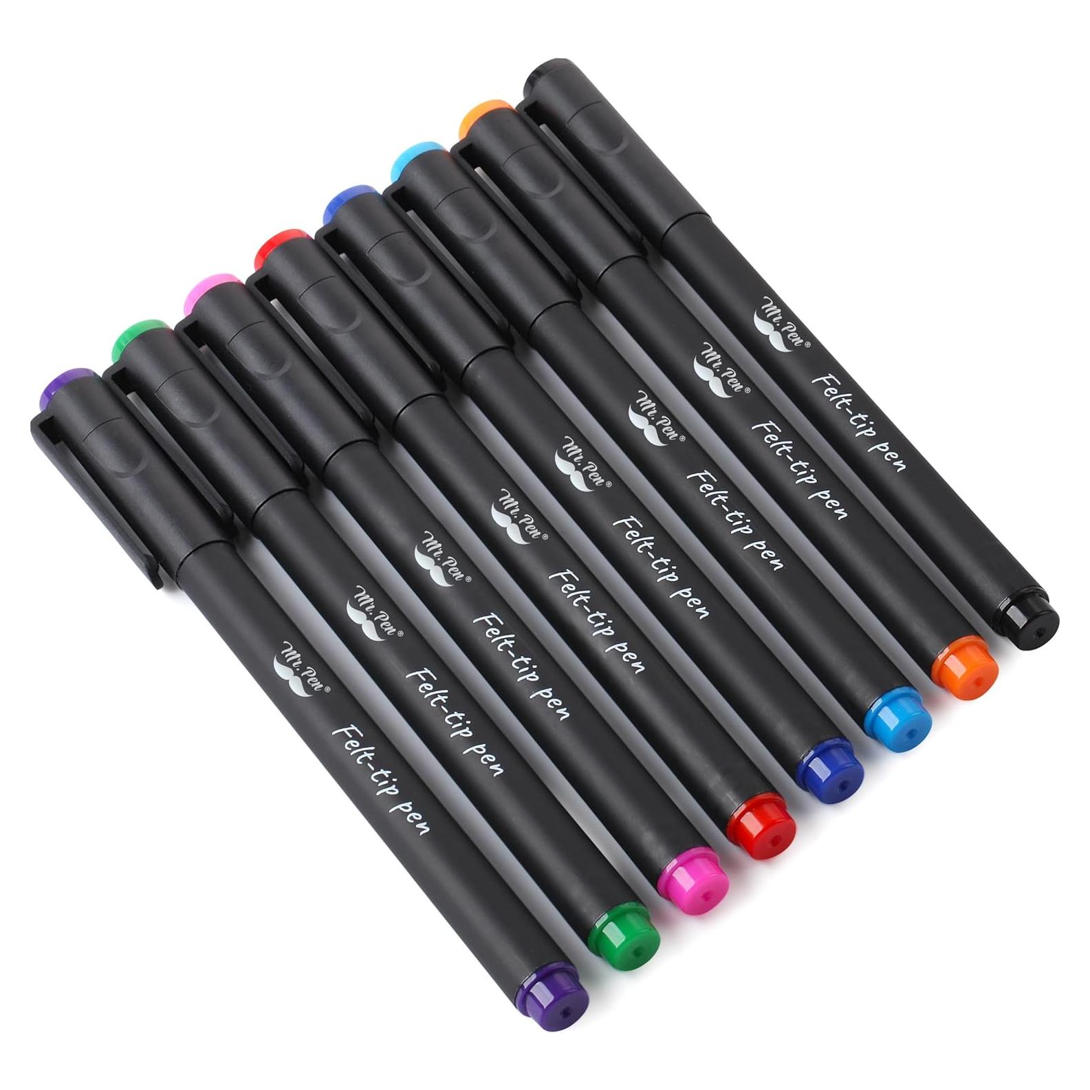 Marcadores de Punta Fina Mr. Pen, Paquete de 8 Colores 0.7mm