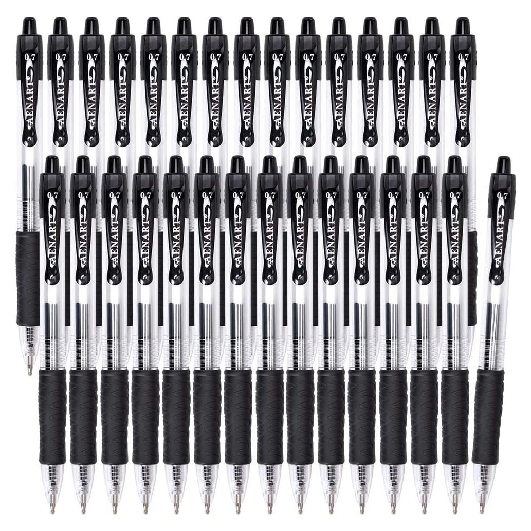 Bolígrafos de Gel Aen Art, Paquete de 30, Punta Fina 0.7mm