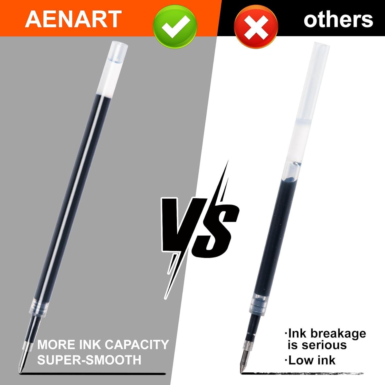 Bolígrafos de Gel Aen Art, Paquete de 30, Punta Fina 0.7mm