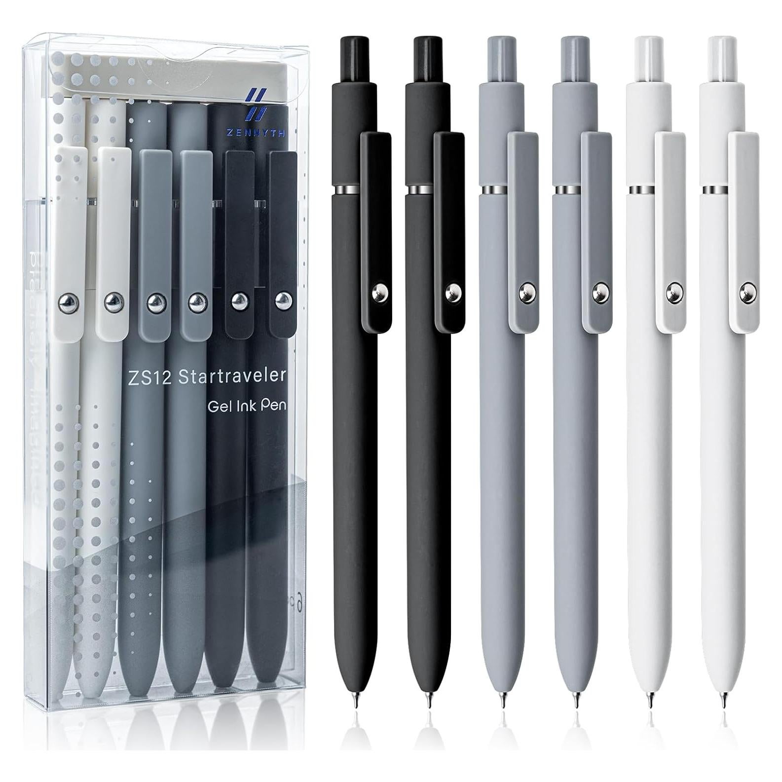 Bolígrafos de Gel 0.5mm UIXJODO 6 Pcs Tinta Negra Suave