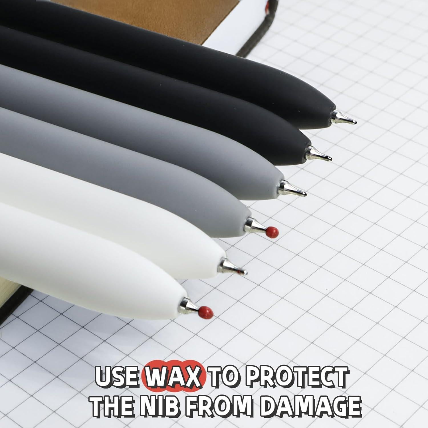 Bolígrafos de Gel 0.5mm UIXJODO 6 Pcs Tinta Negra Suave