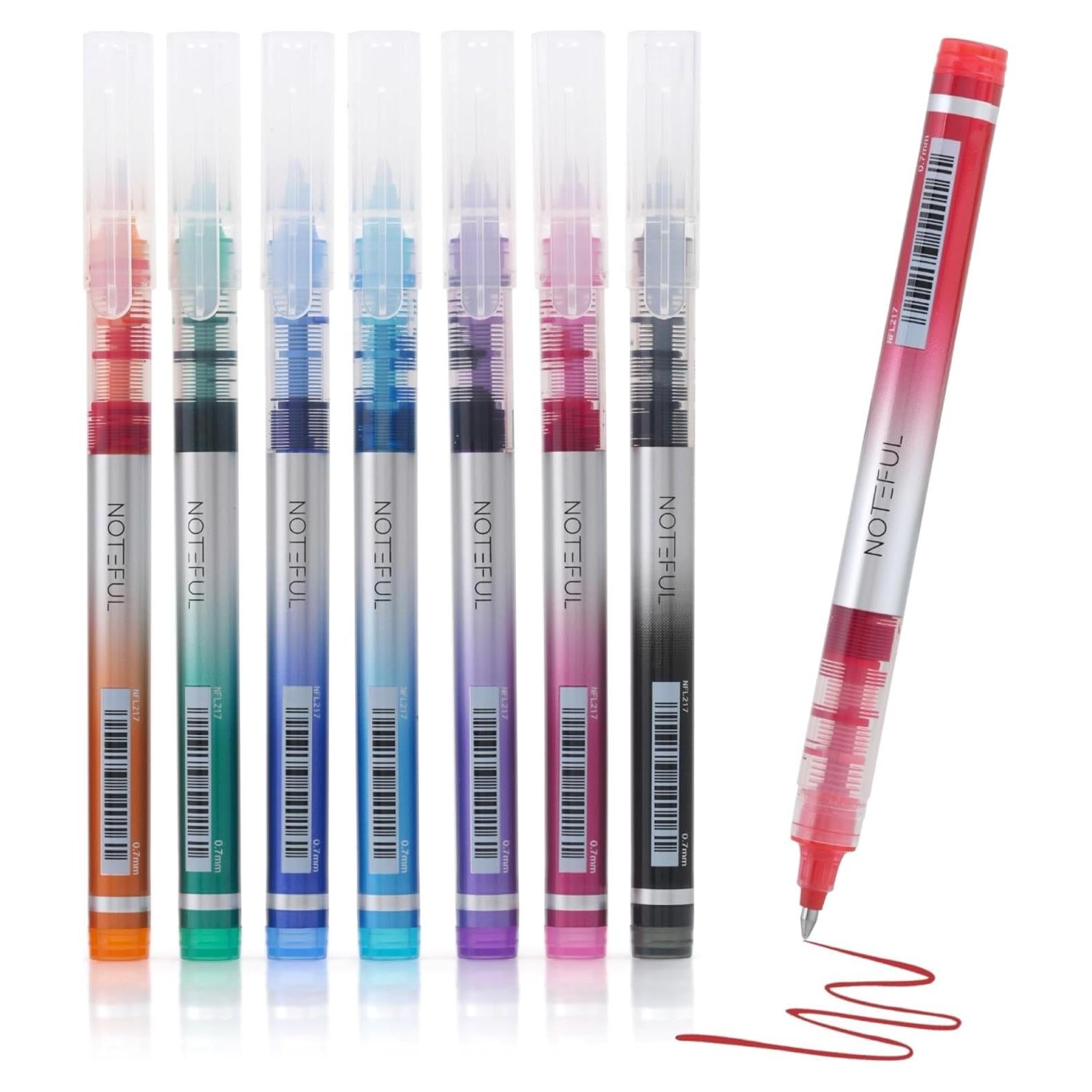 Set de Bolígrafos Rollerball NOTEFUL 0.7mm Multicolor 8 Pzs