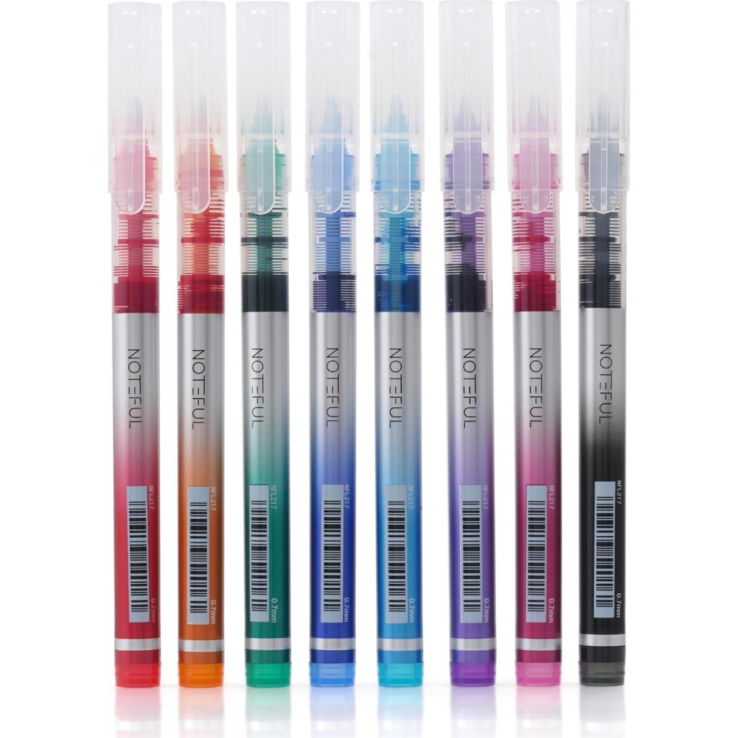 Set de Bolígrafos Rollerball NOTEFUL 0.7mm Multicolor 8 Pzs