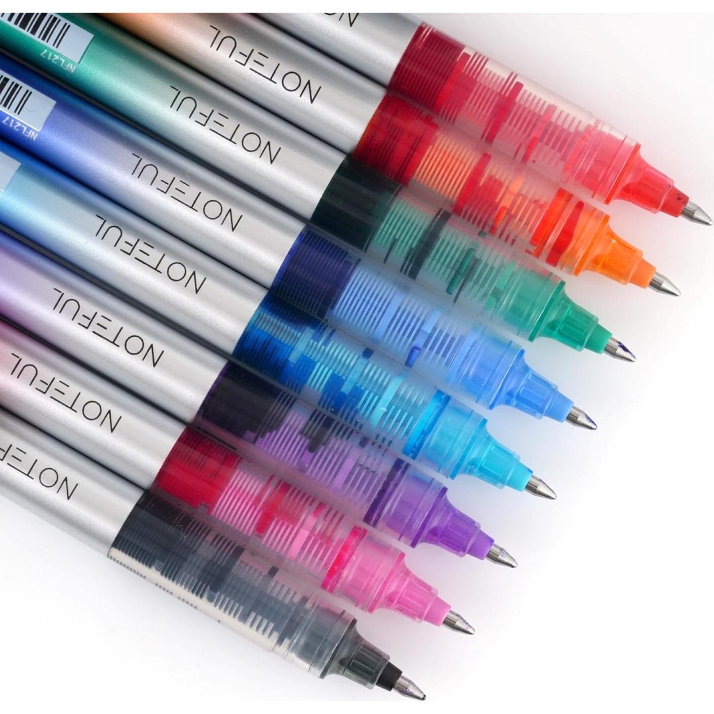 Set de Bolígrafos Rollerball NOTEFUL 0.7mm Multicolor 8 Pzs