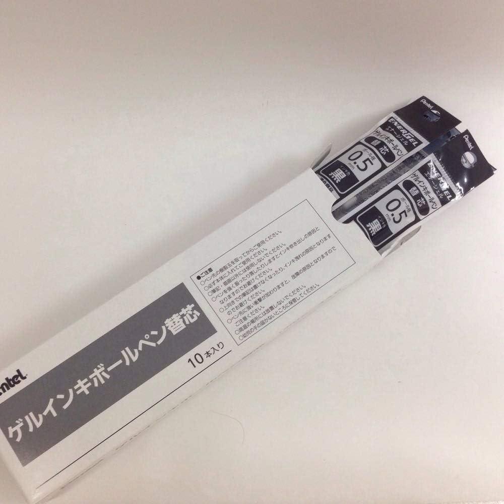 Recarga de Tinta Pentel EnerGel 0.5mm Negra - 10 Unidades