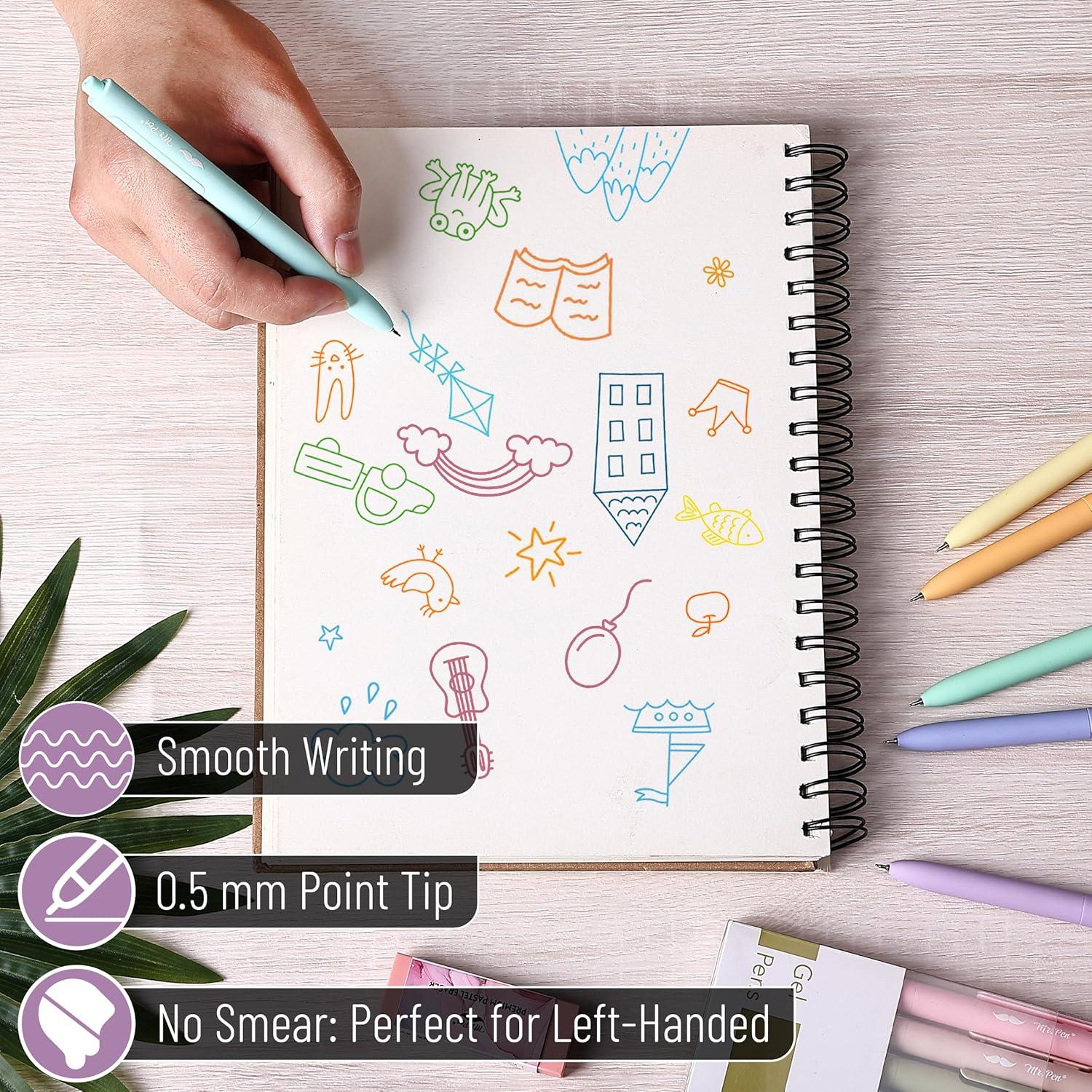 Bolígrafos de Gel Retráctiles Mr. Pen, 10 Colores, 0.5mm