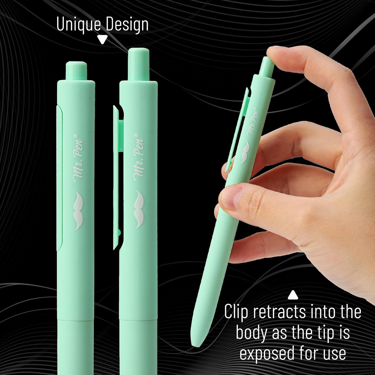 Bolígrafos de Gel Retráctiles Mr. Pen, 10 Colores, 0.5mm