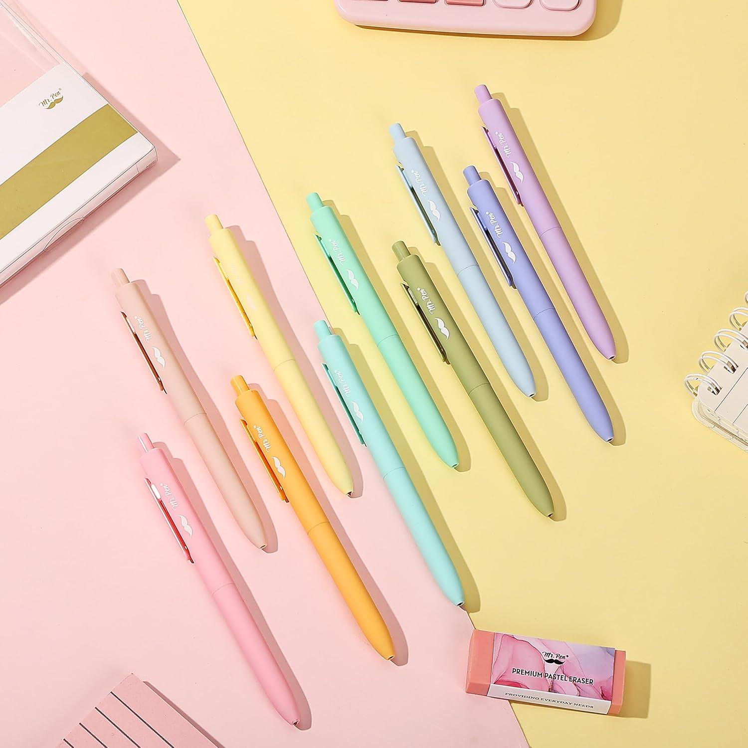 Bolígrafos de Gel Retráctiles Mr. Pen, 10 Colores, 0.5mm