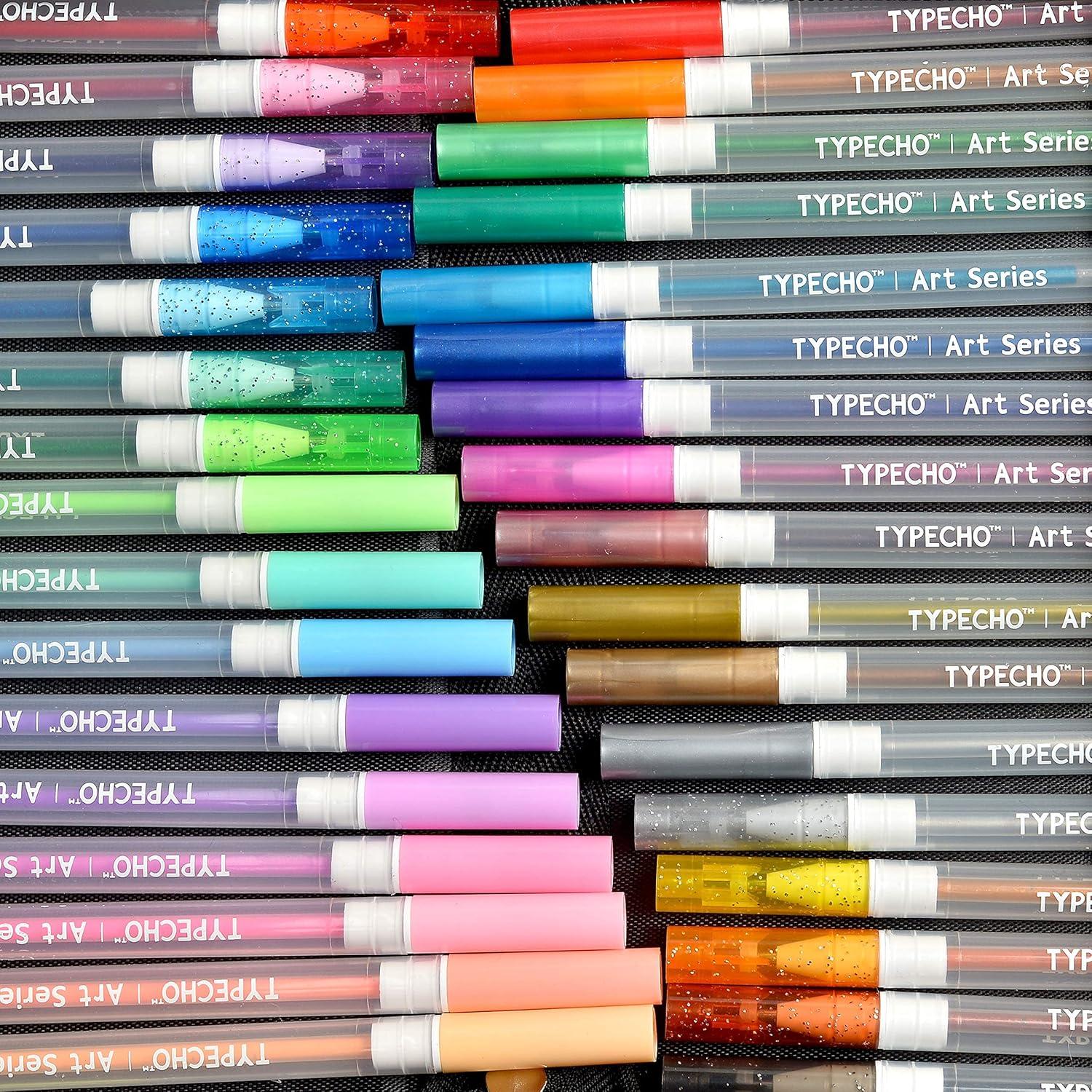 Set de 48 bolígrafos de gel Typecho con estuche portátil