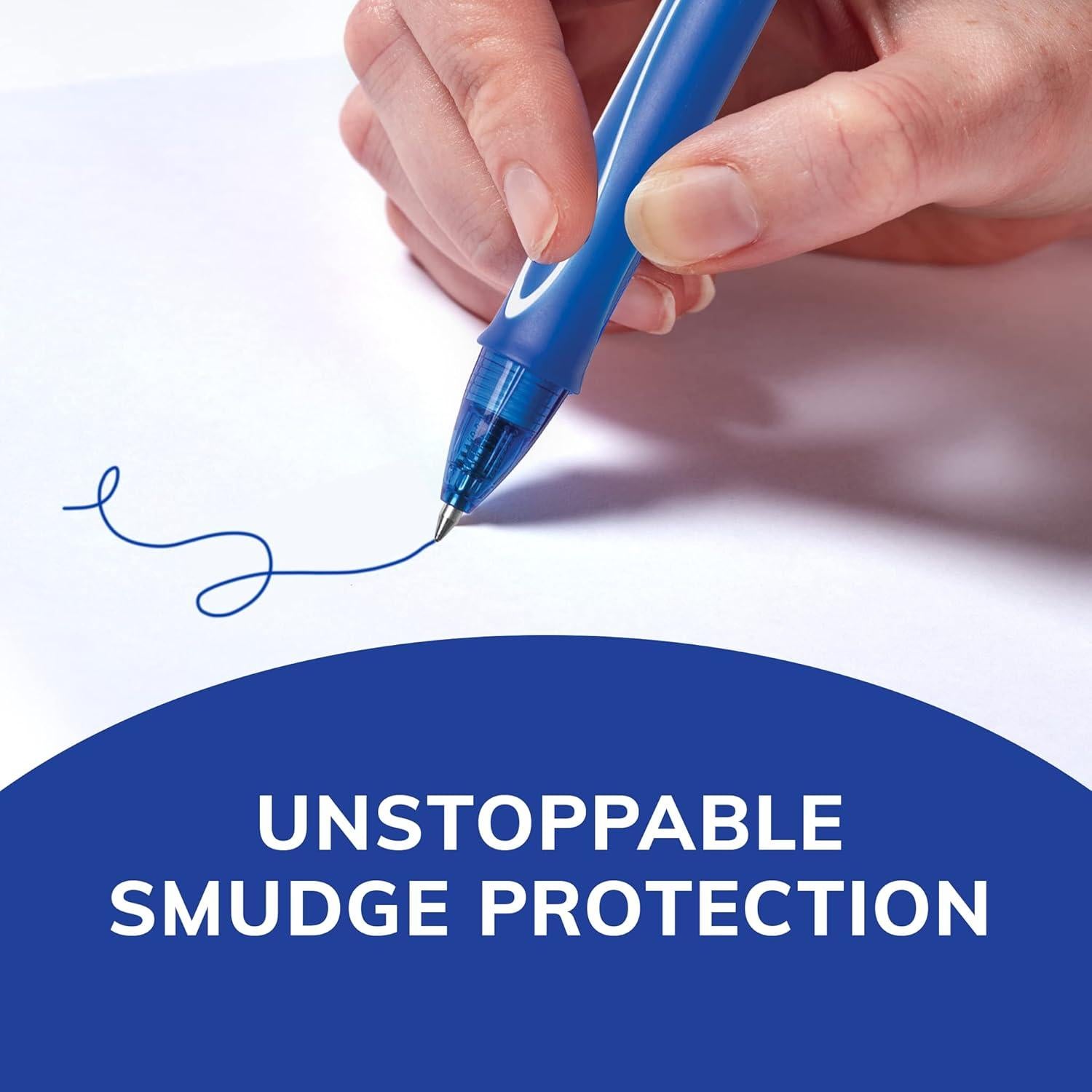 Bolígrafos de Gel BIC Gelocity Quick Dry Azul 0.7mm Paquete 12