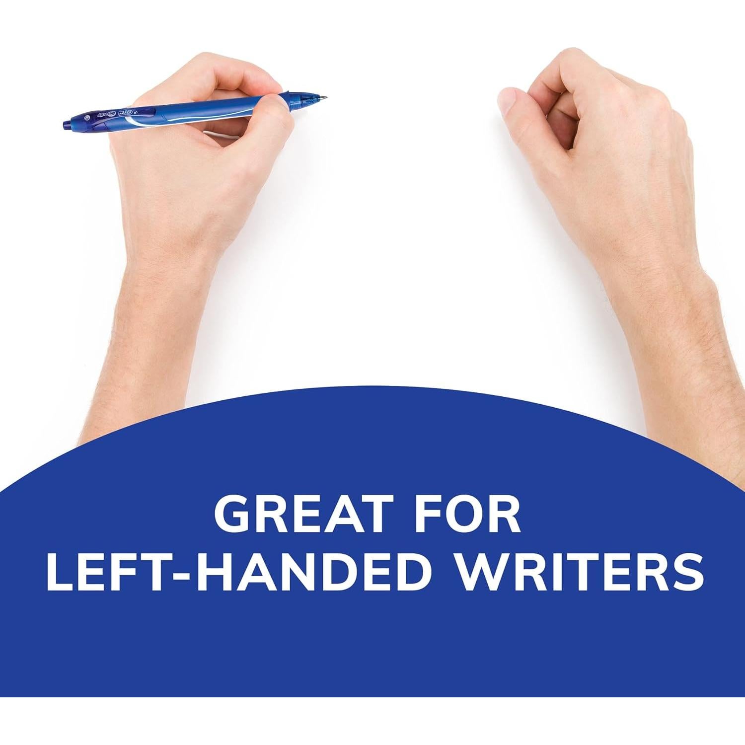 Bolígrafos de Gel BIC Gelocity Quick Dry Azul 0.7mm Paquete 12