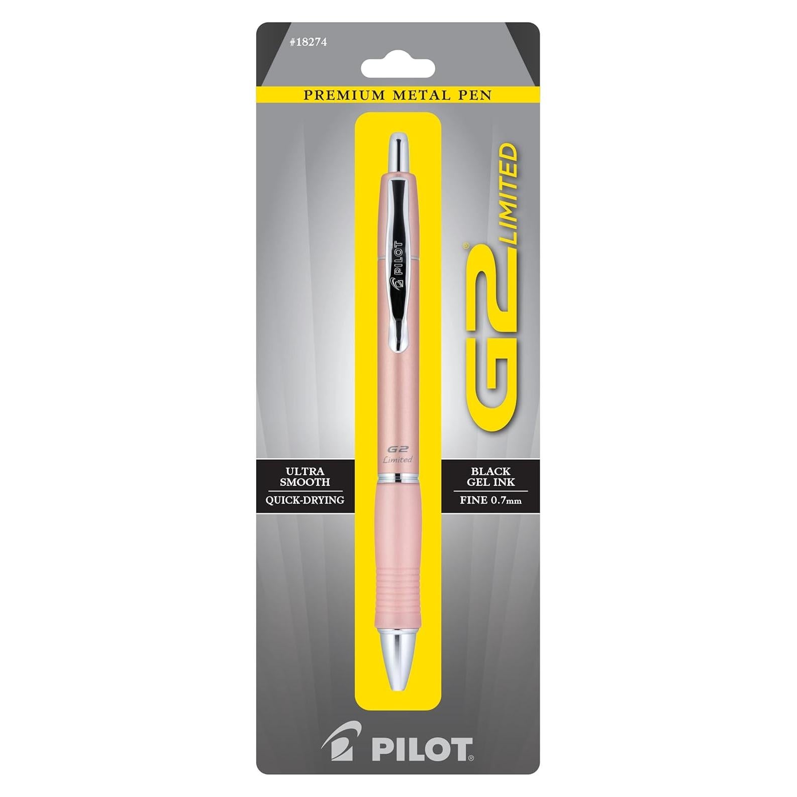 Bolígrafo Gel Pilot G2 Premium Rosa Dorado 0.7mm Tinta Negra