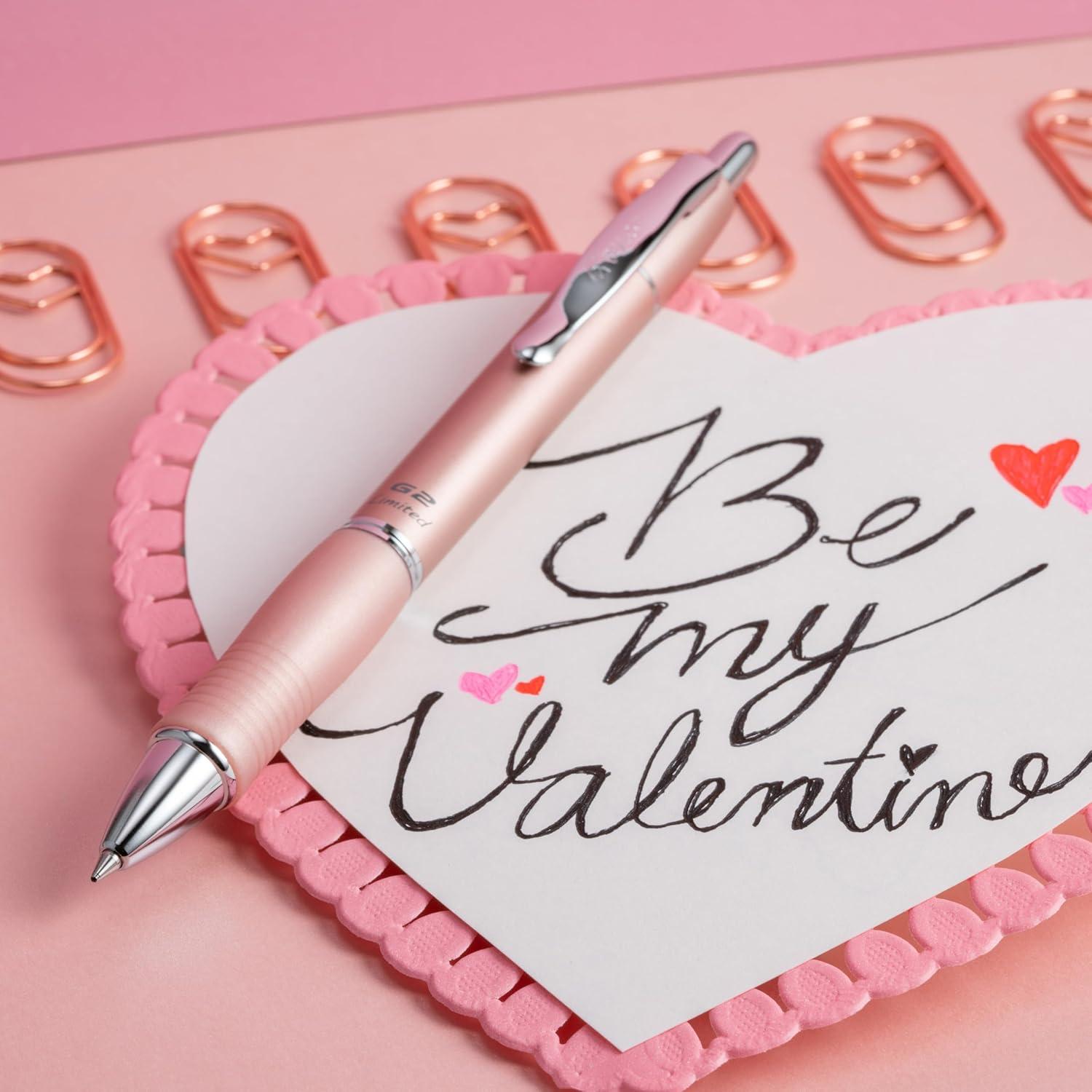 Bolígrafo Gel Pilot G2 Premium Rosa Dorado 0.7mm Tinta Negra