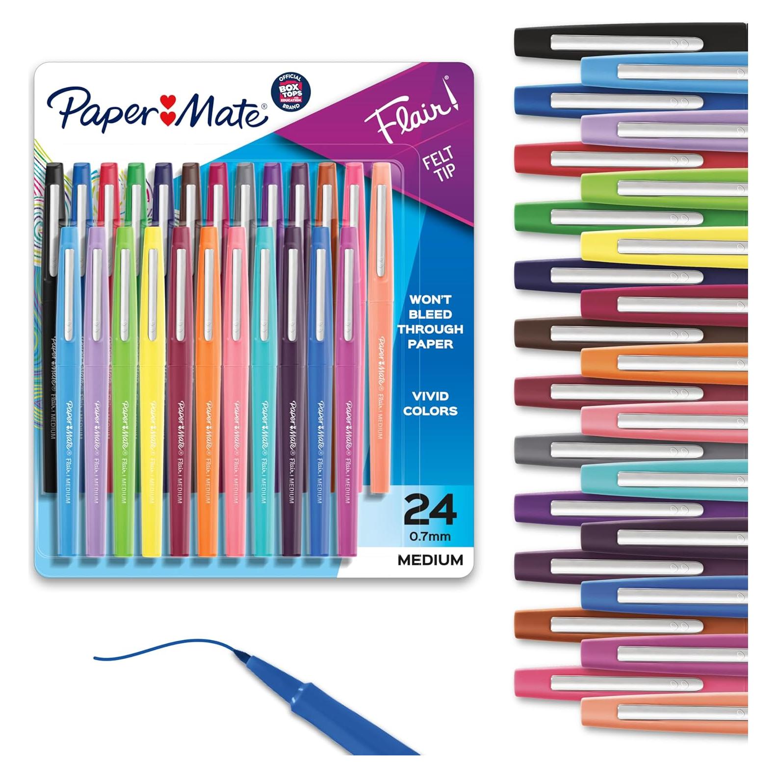 Bolígrafos de Punta de Fieltro Paper Mate Flair 24 Colores