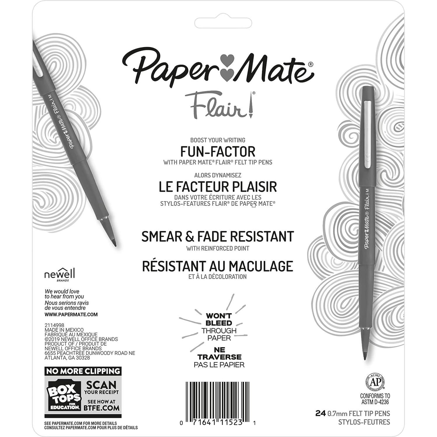Bolígrafos de Punta de Fieltro Paper Mate Flair 24 Colores