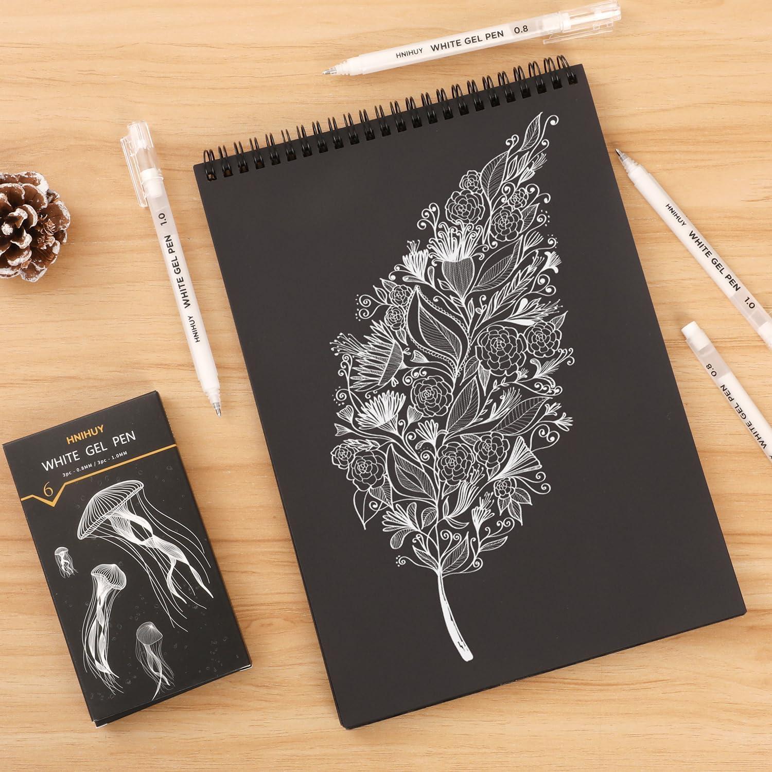 Bolígrafos de Gel Blancos Genérico 0.8mm y 1mm Paquete de 6