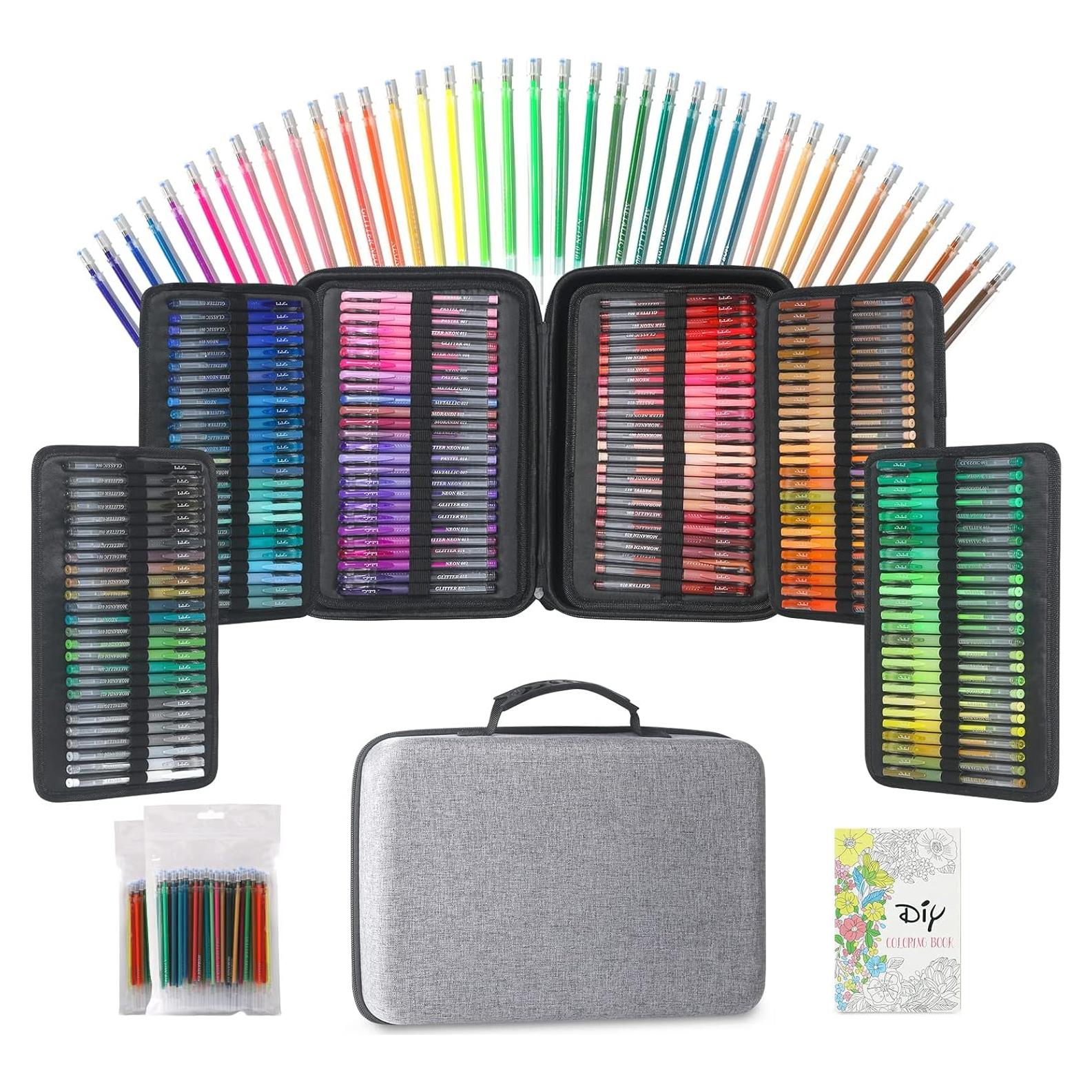 Bolígrafos de Gel LIULIUCAI 312 Colores Brillantes para Colorear