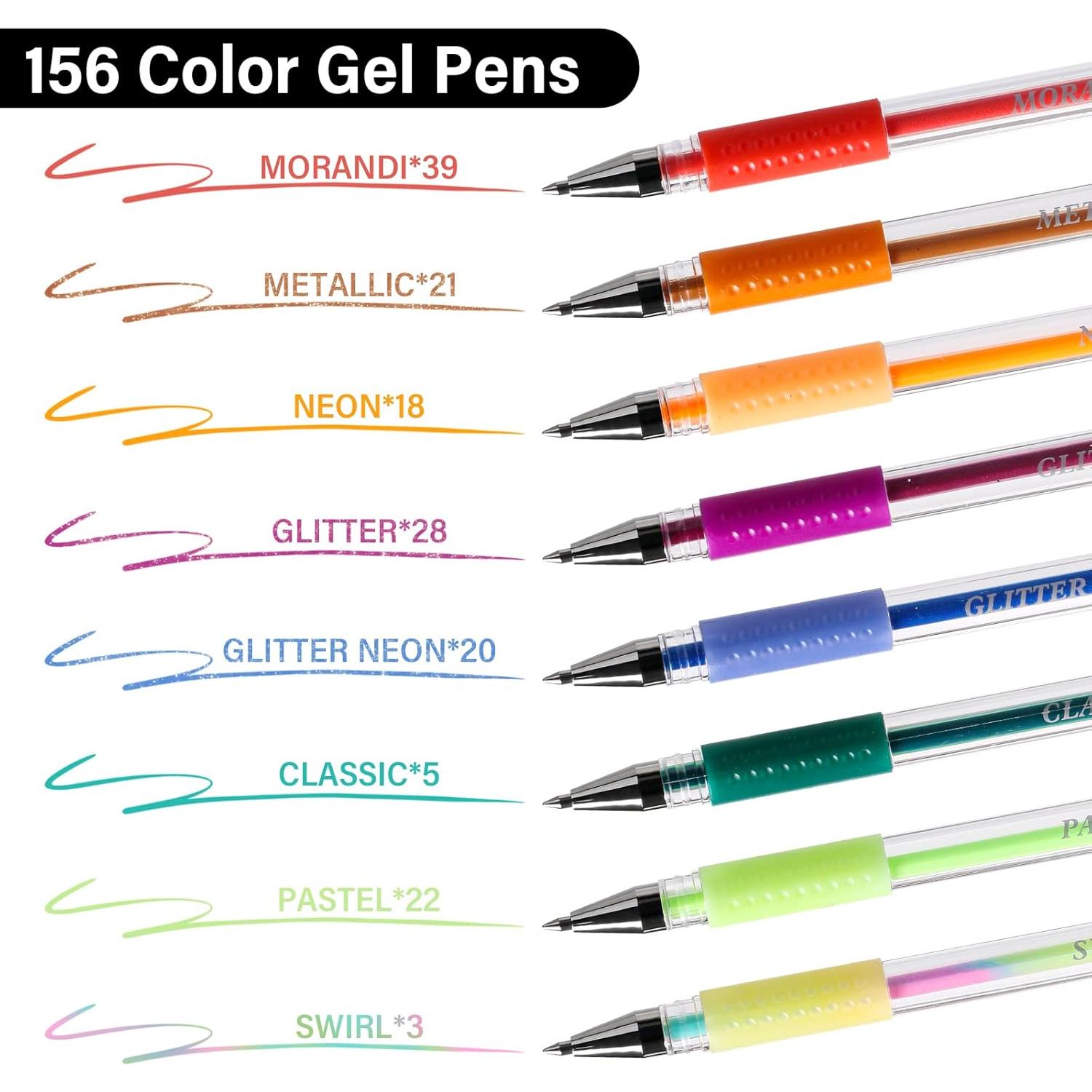 Bolígrafos de Gel LIULIUCAI 312 Colores Brillantes para Colorear