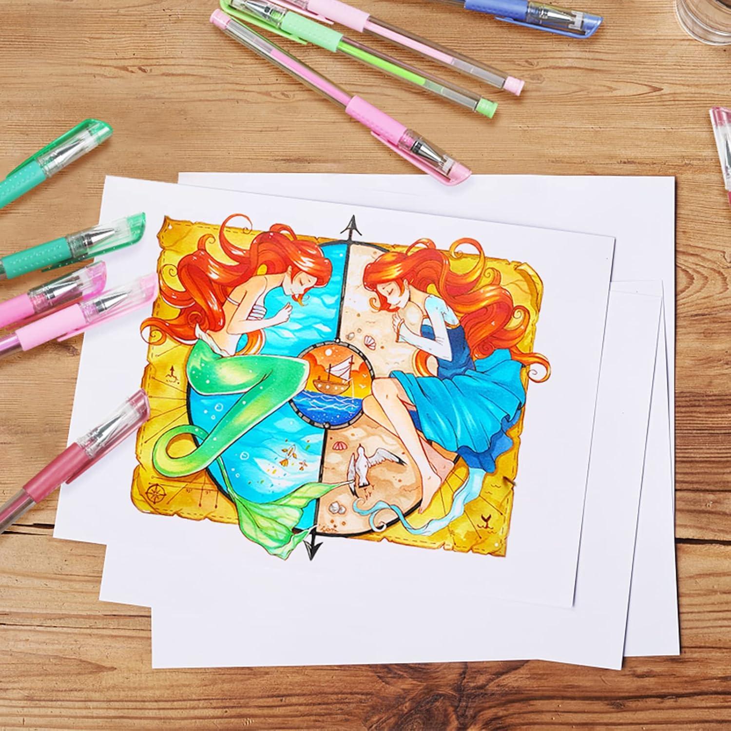 Bolígrafos de Gel LIULIUCAI 312 Colores Brillantes para Colorear