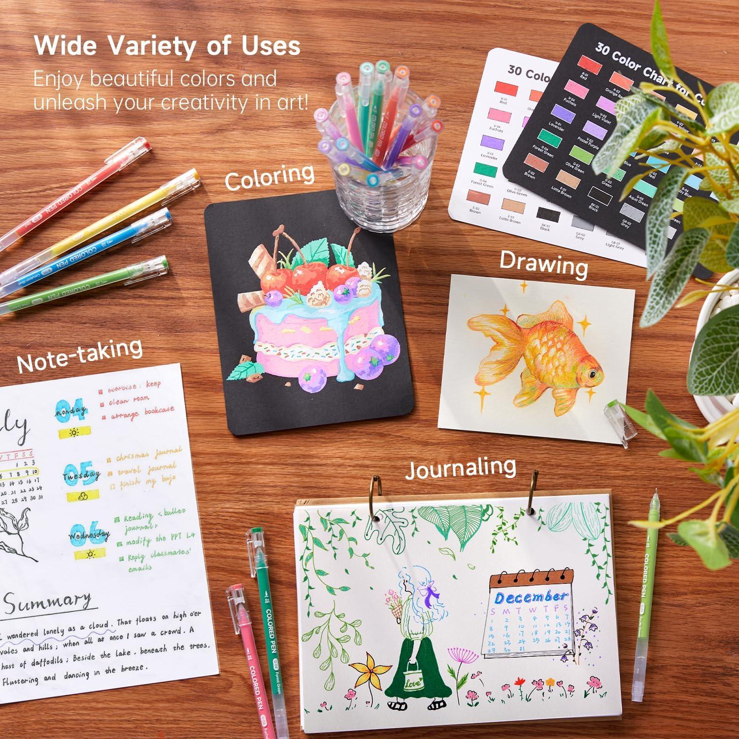 Set de 30 Bolígrafos de Gel Shuttle Art 0.6mm Multicolor