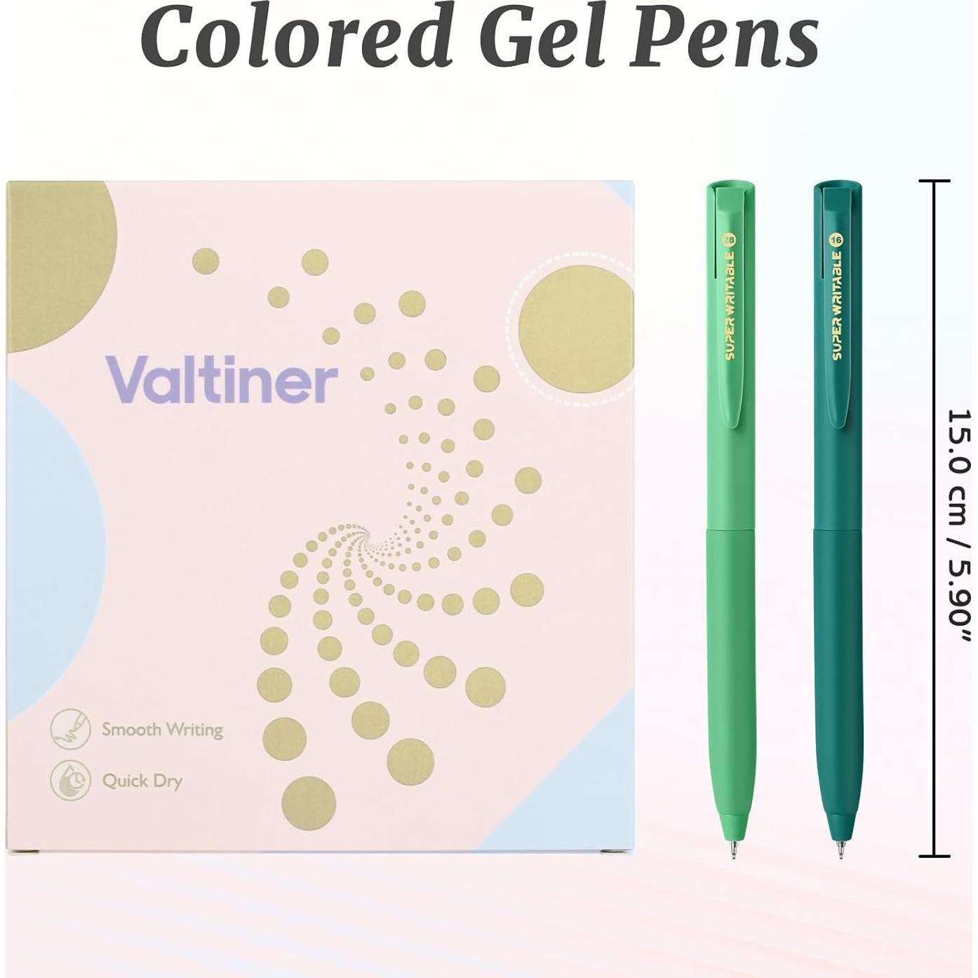 Set de 10 Bolígrafos de Gel Valtiner 0.5mm Multicolor Retráctiles