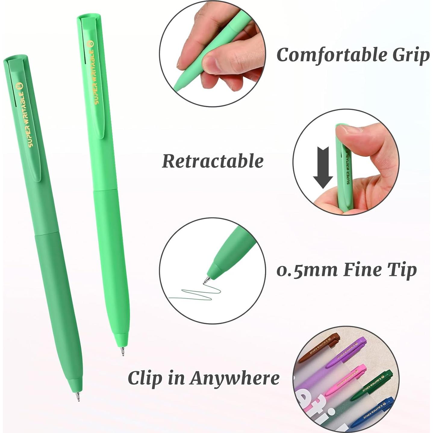 Set de 10 Bolígrafos de Gel Valtiner 0.5mm Multicolor Retráctiles